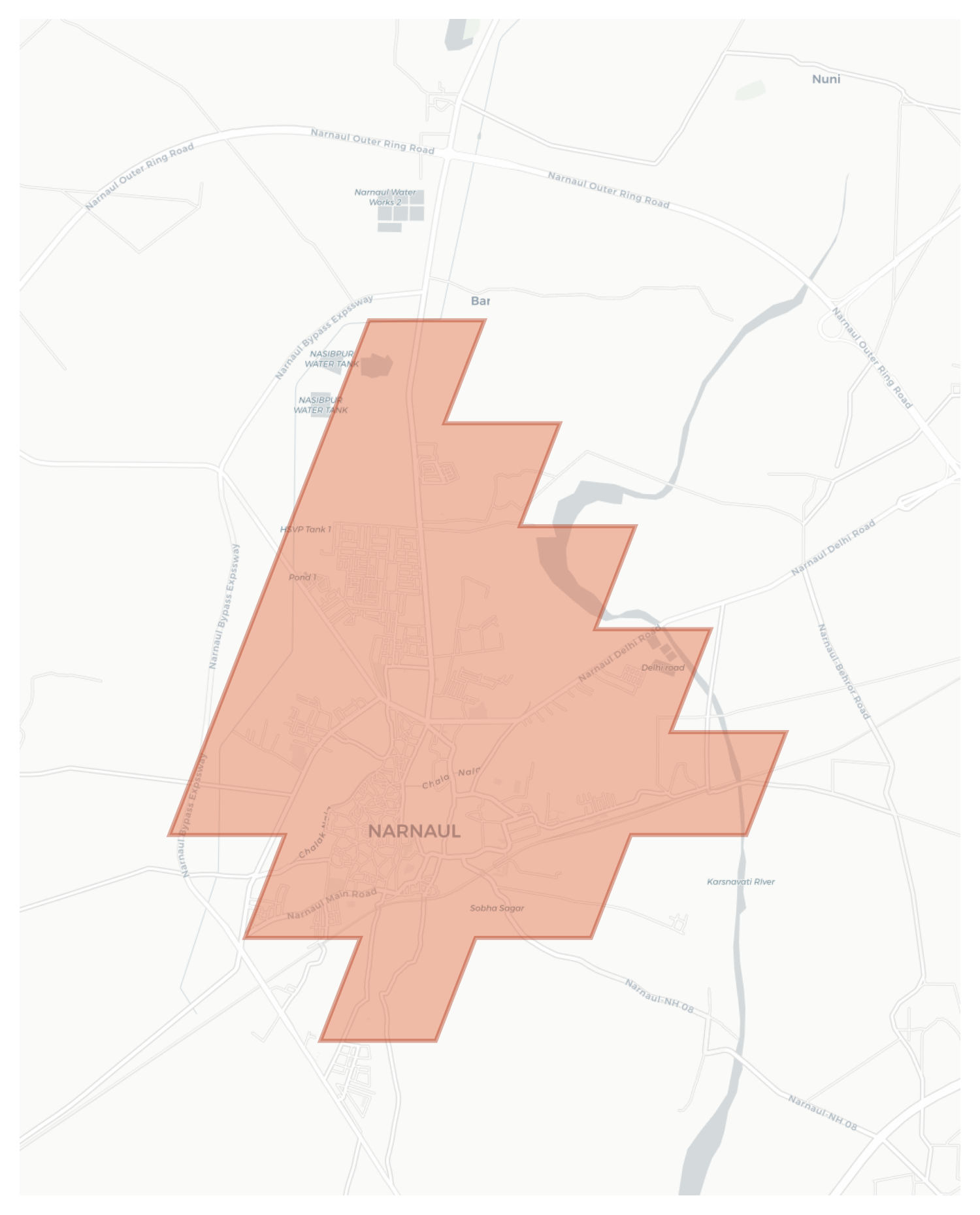 Narnaul geographic map