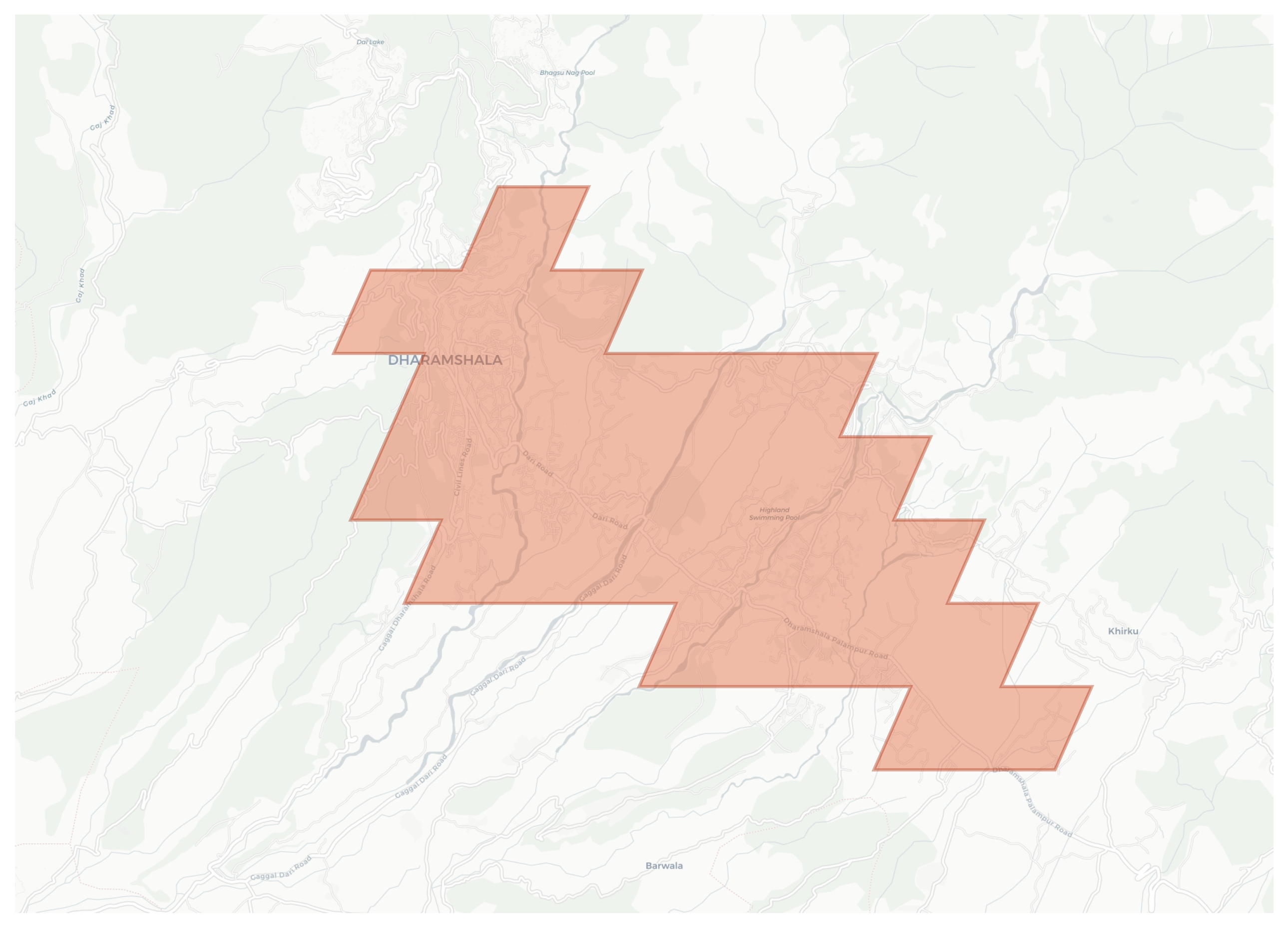Dharamshala geographic map