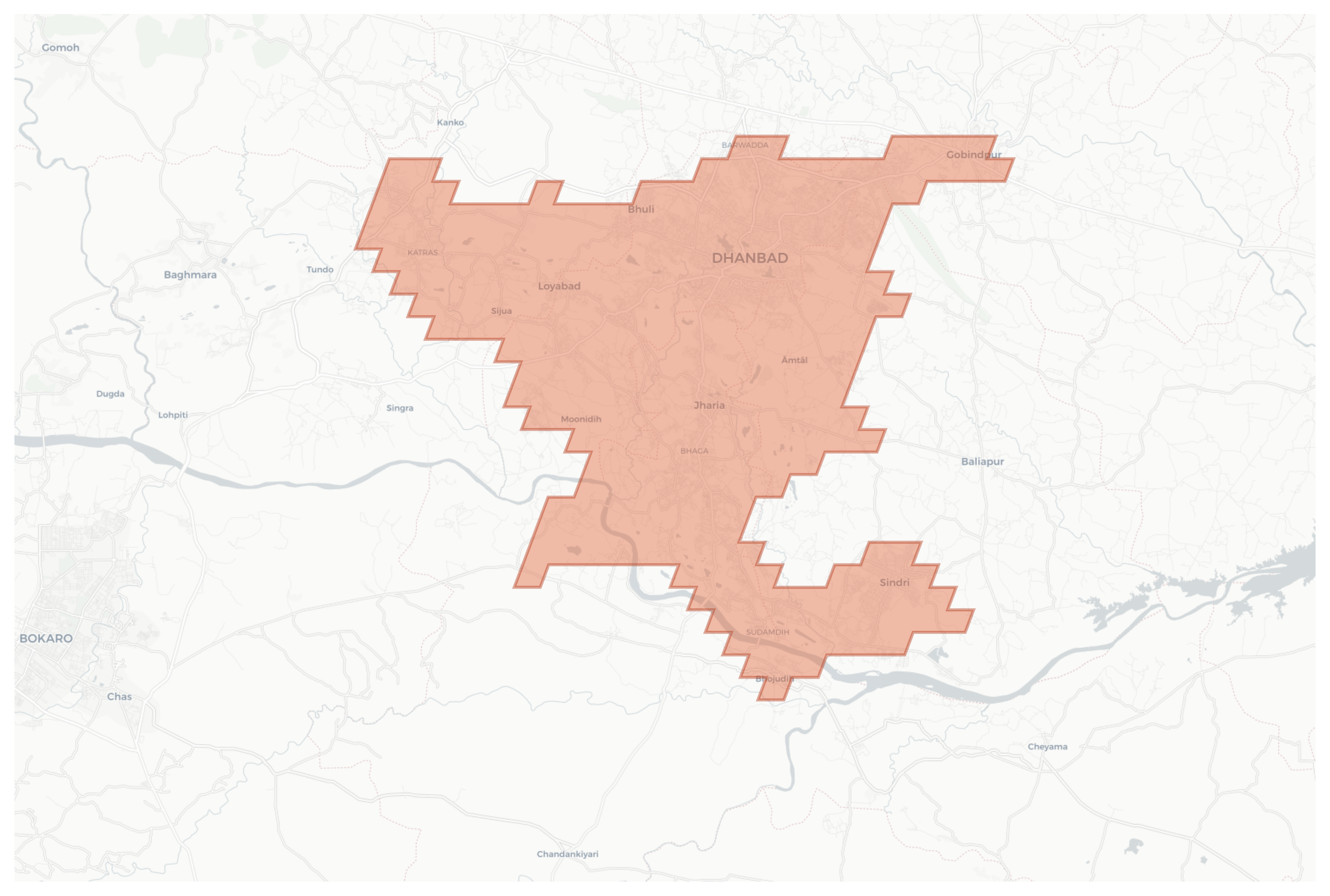 Dhanbad geographic map