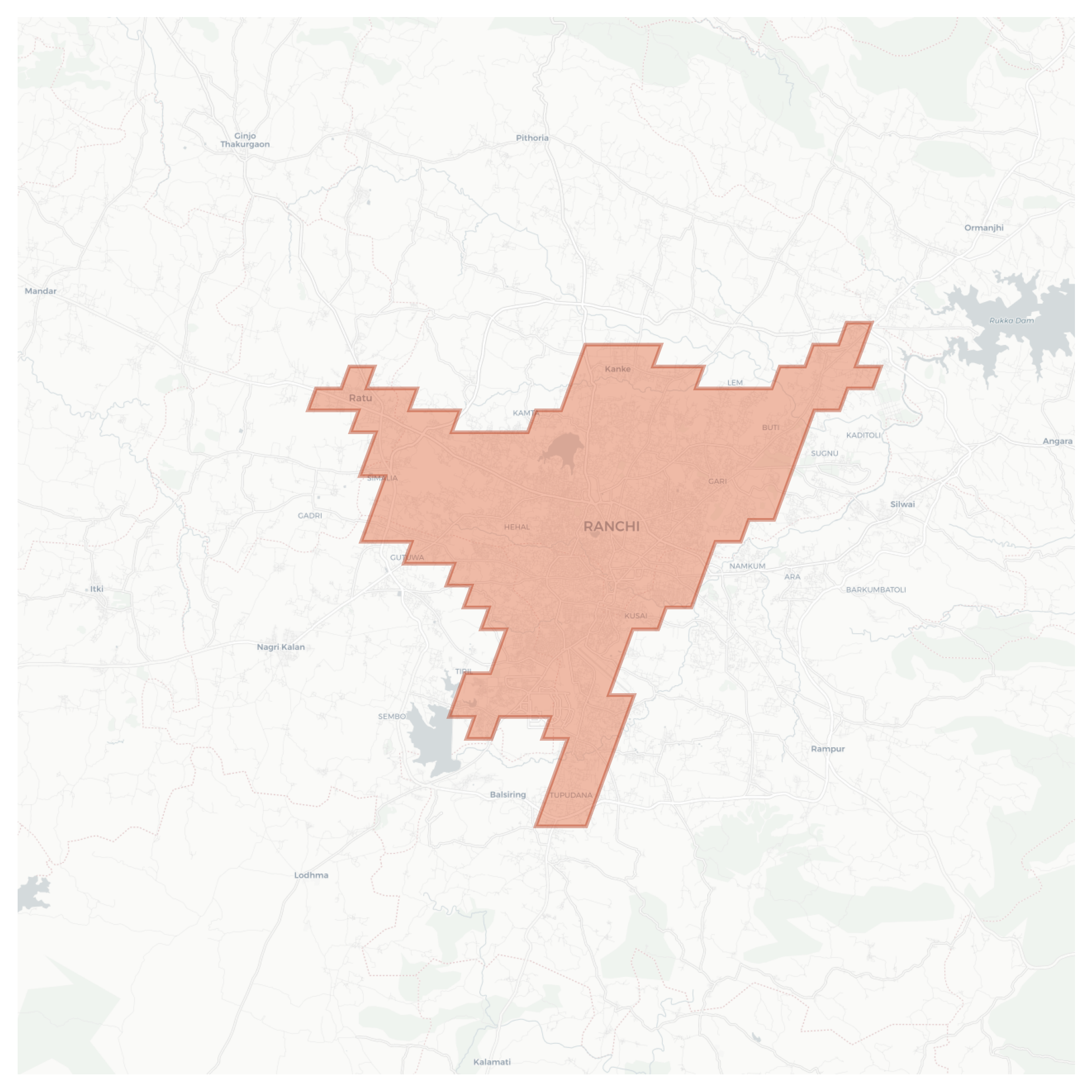 Ranchi geographic map