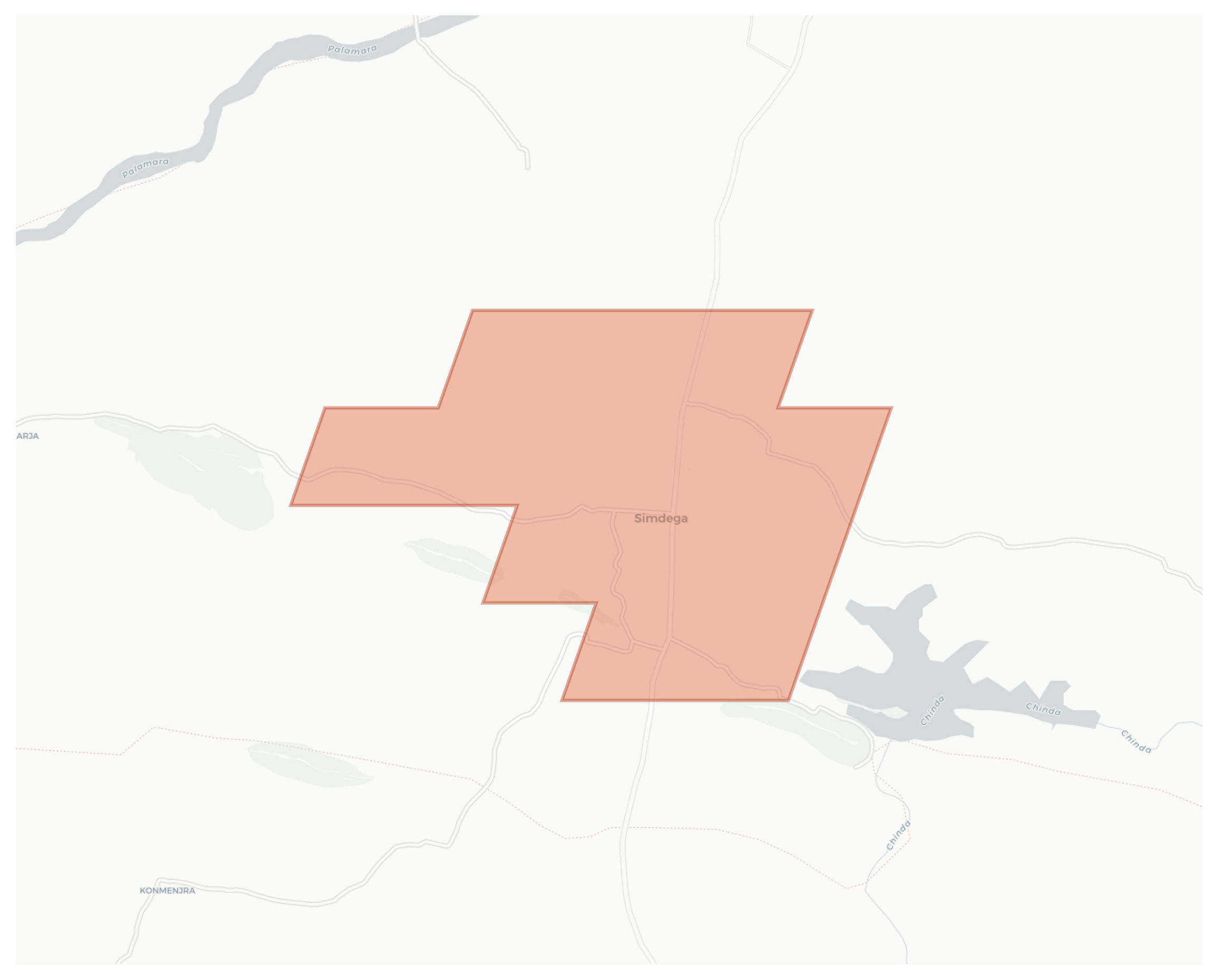 Simdega geographic map