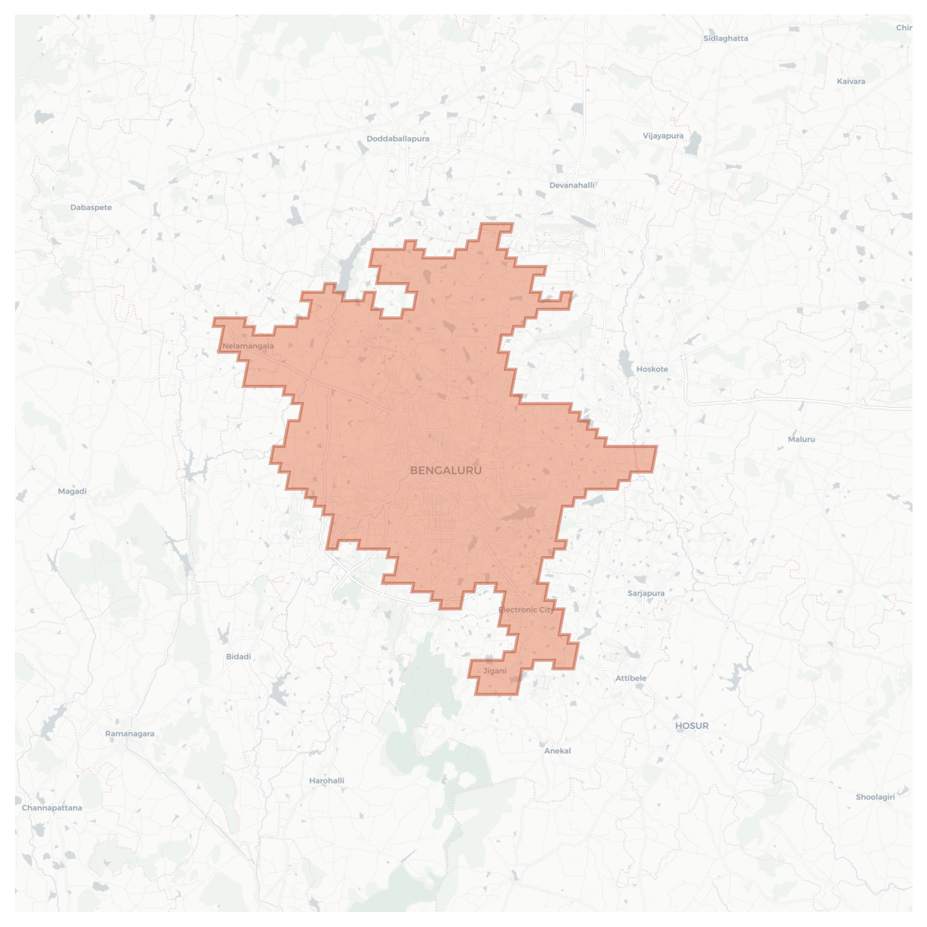 Bengaluru geographic map