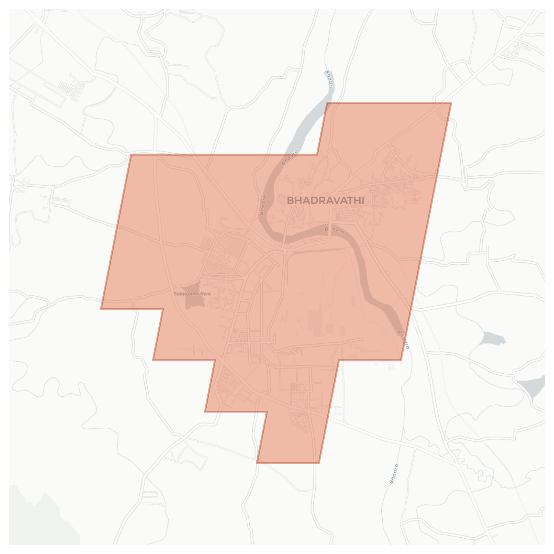Bhadravathi geographic map