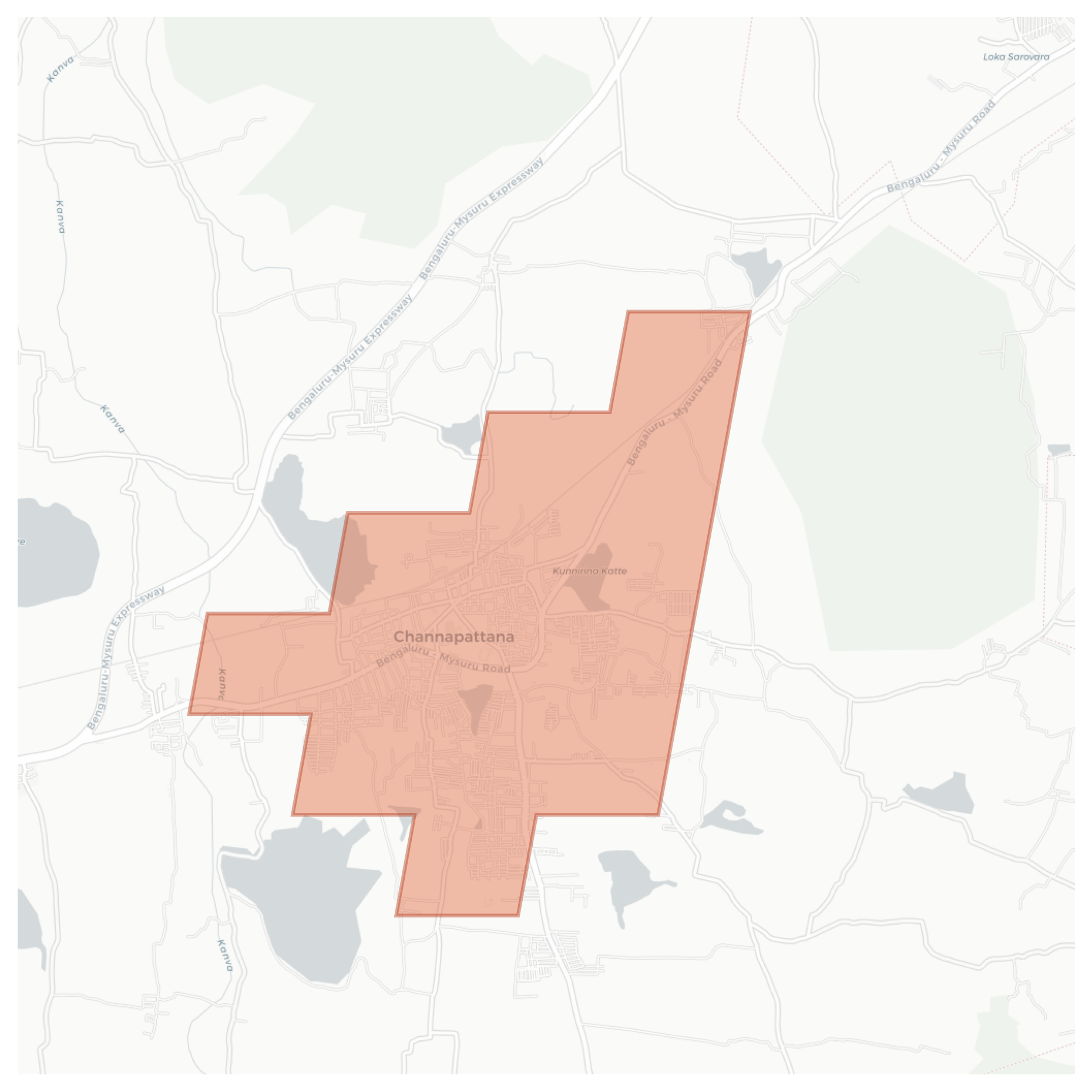 Channapattana geographic map