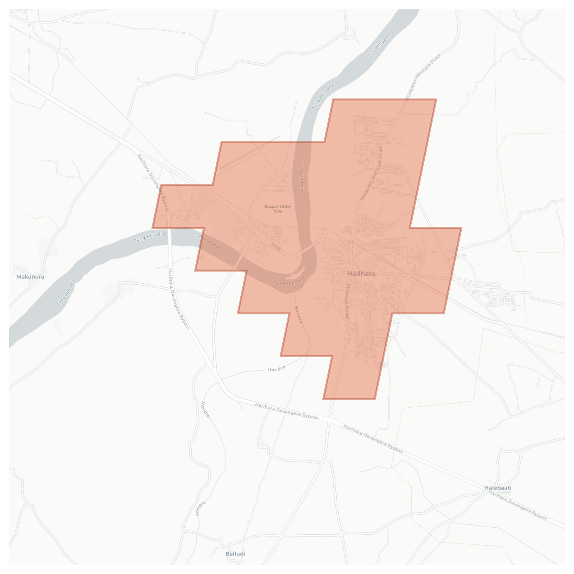 Harihara geographic map