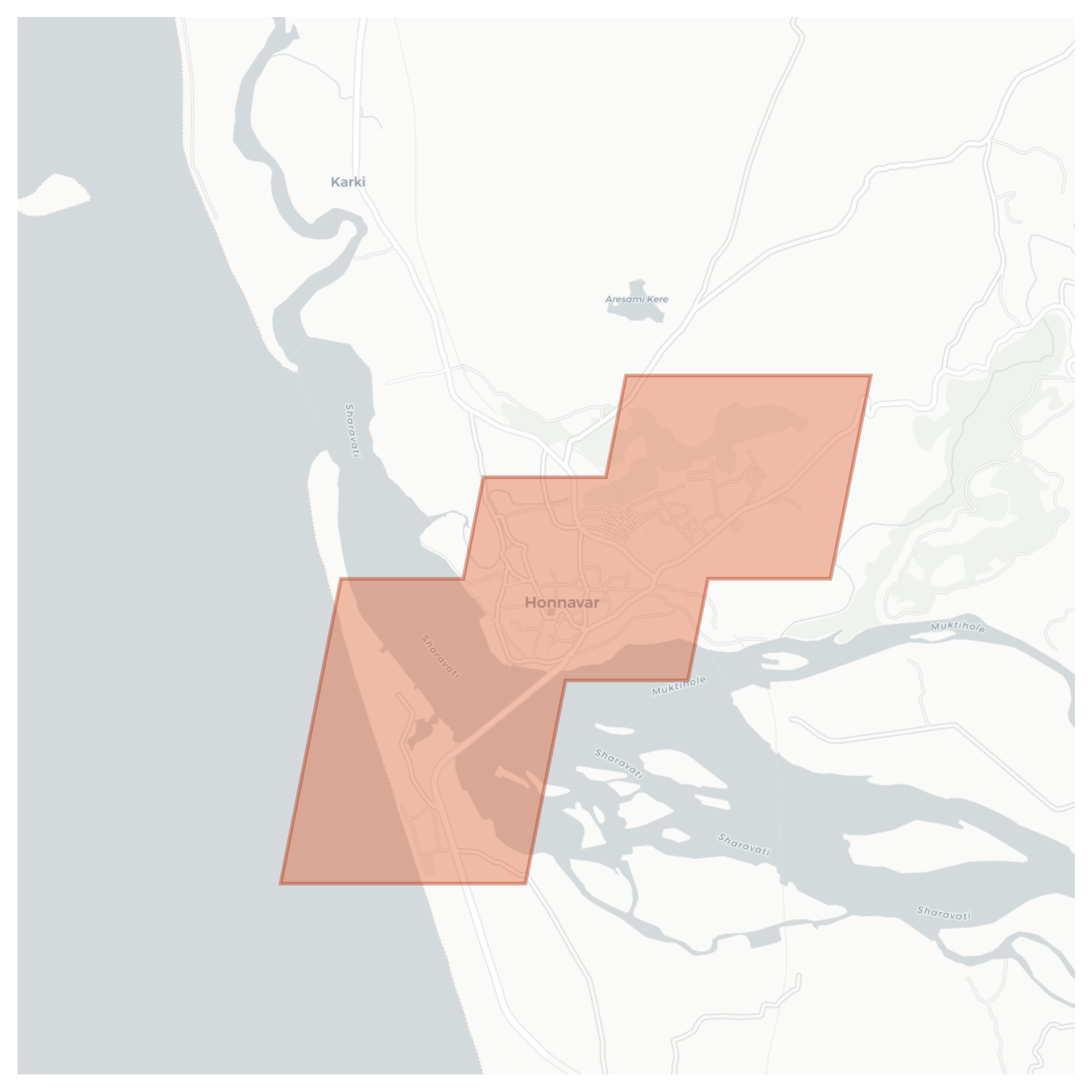 Honnavar geographic map