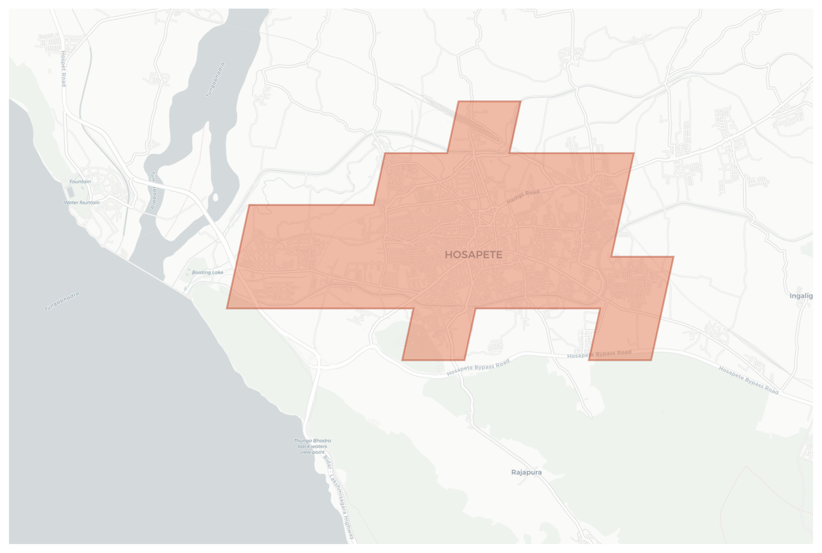 Hosapete geographic map