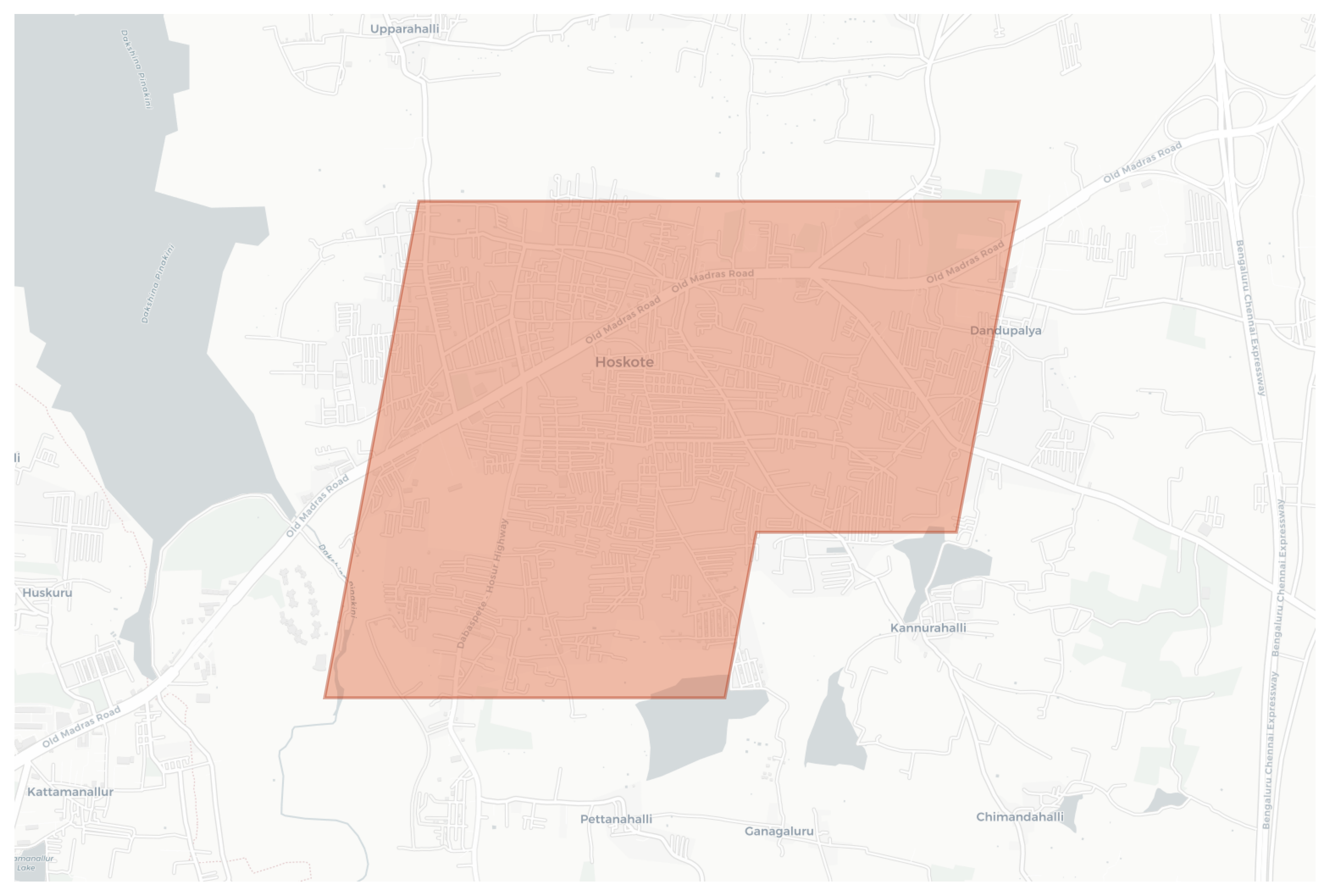 Hoskote geographic map