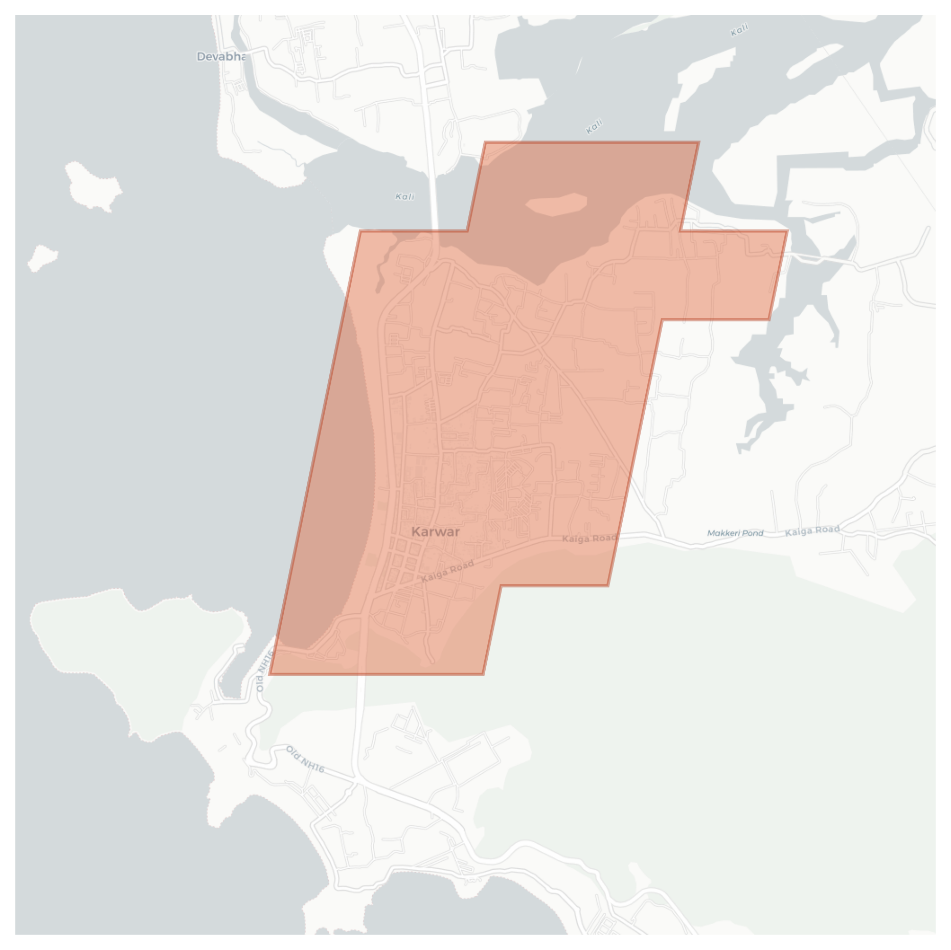 Karwar geographic map