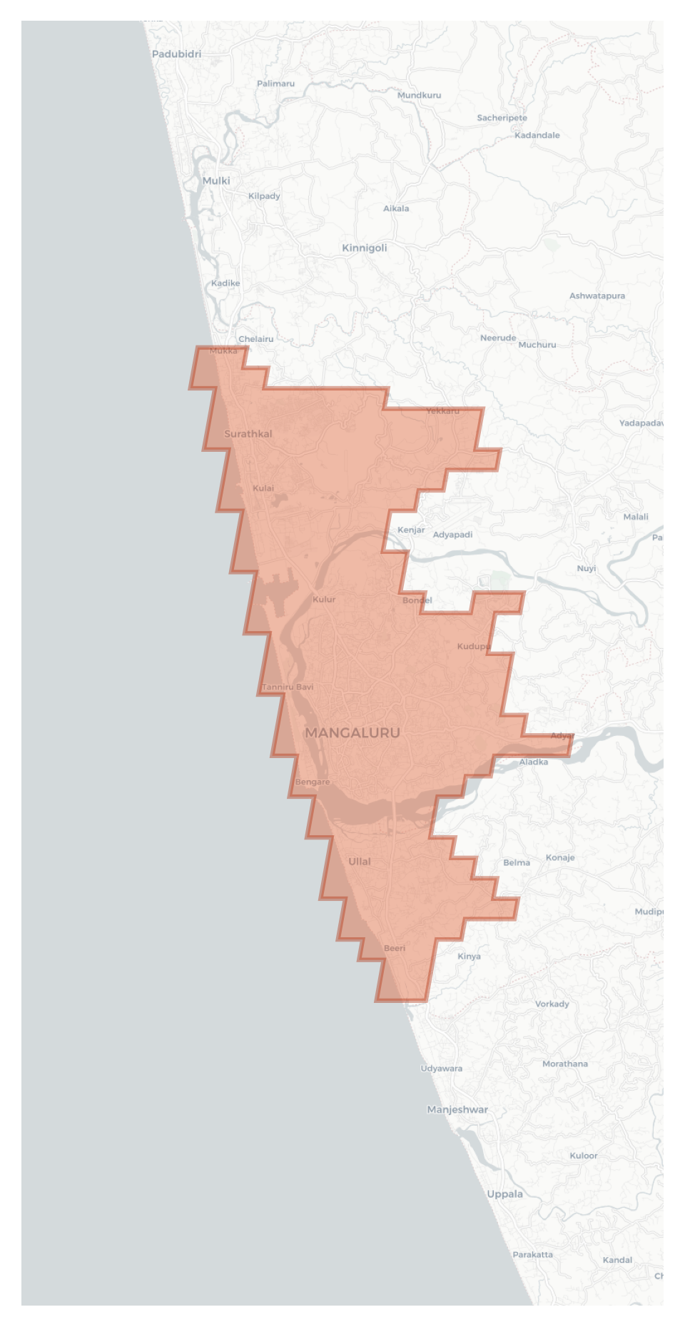 Mangaluru geographic map