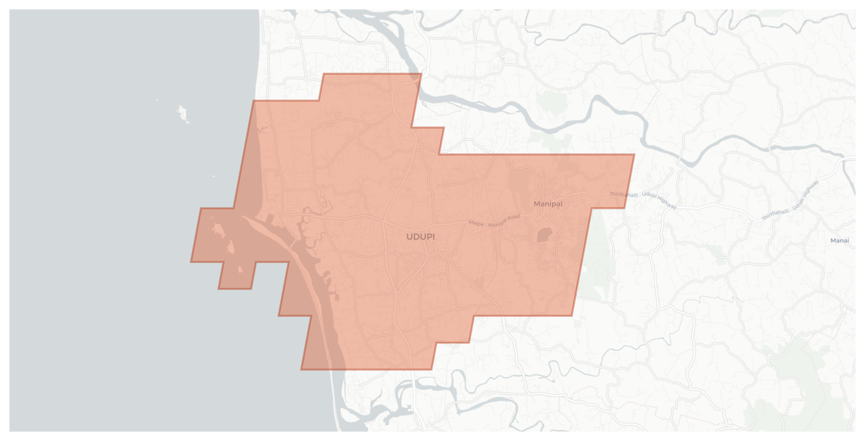 Udupi geographic map