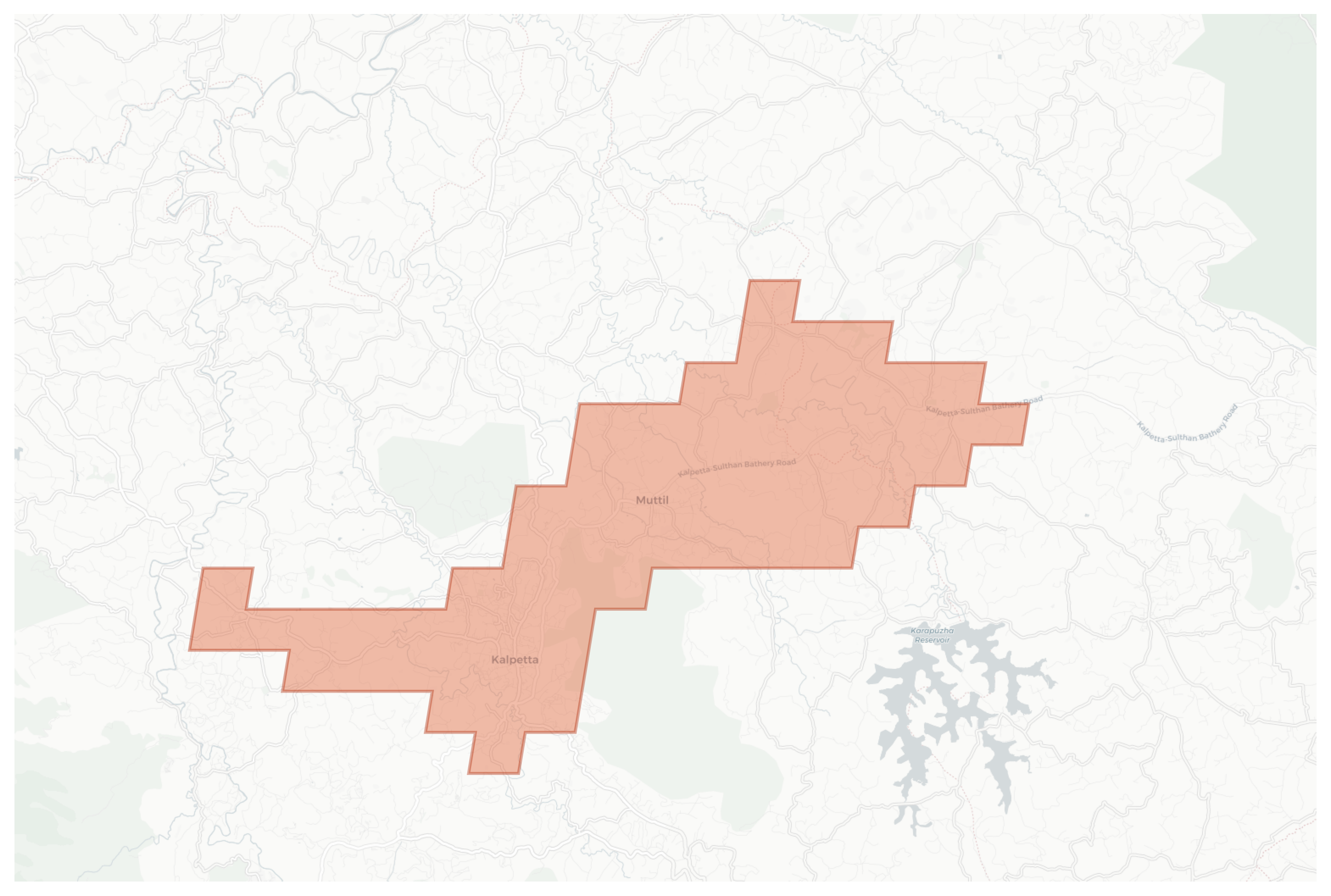Kalpetta geographic map
