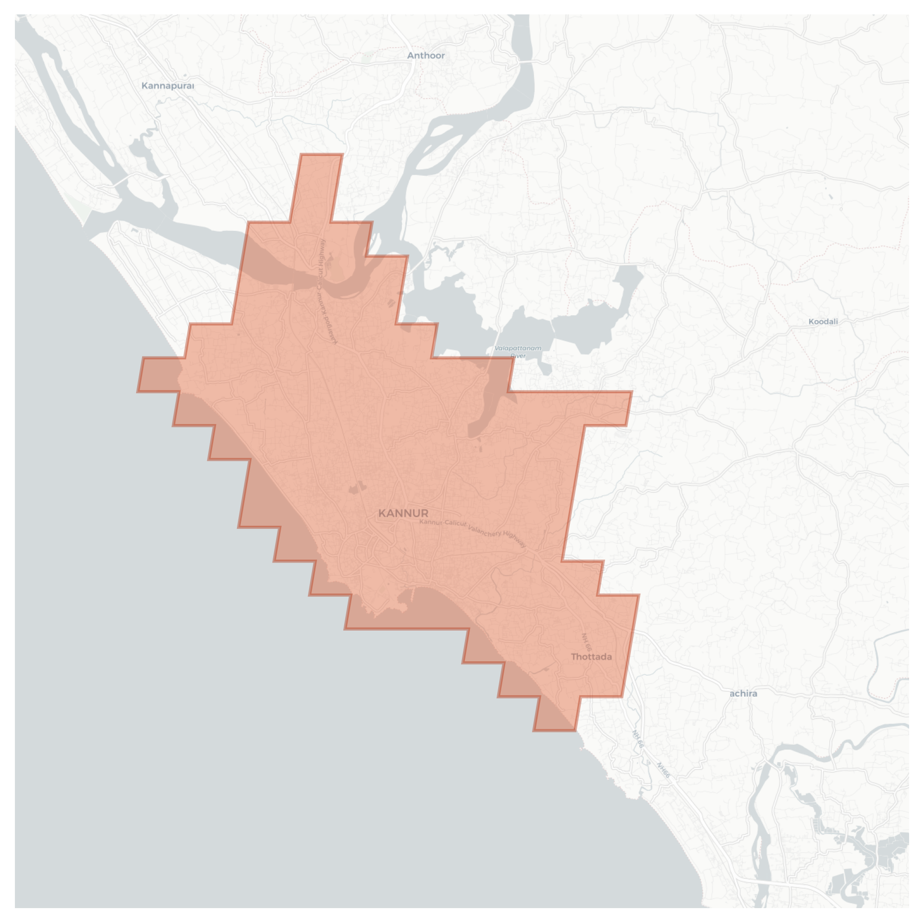 Kannur geographic map