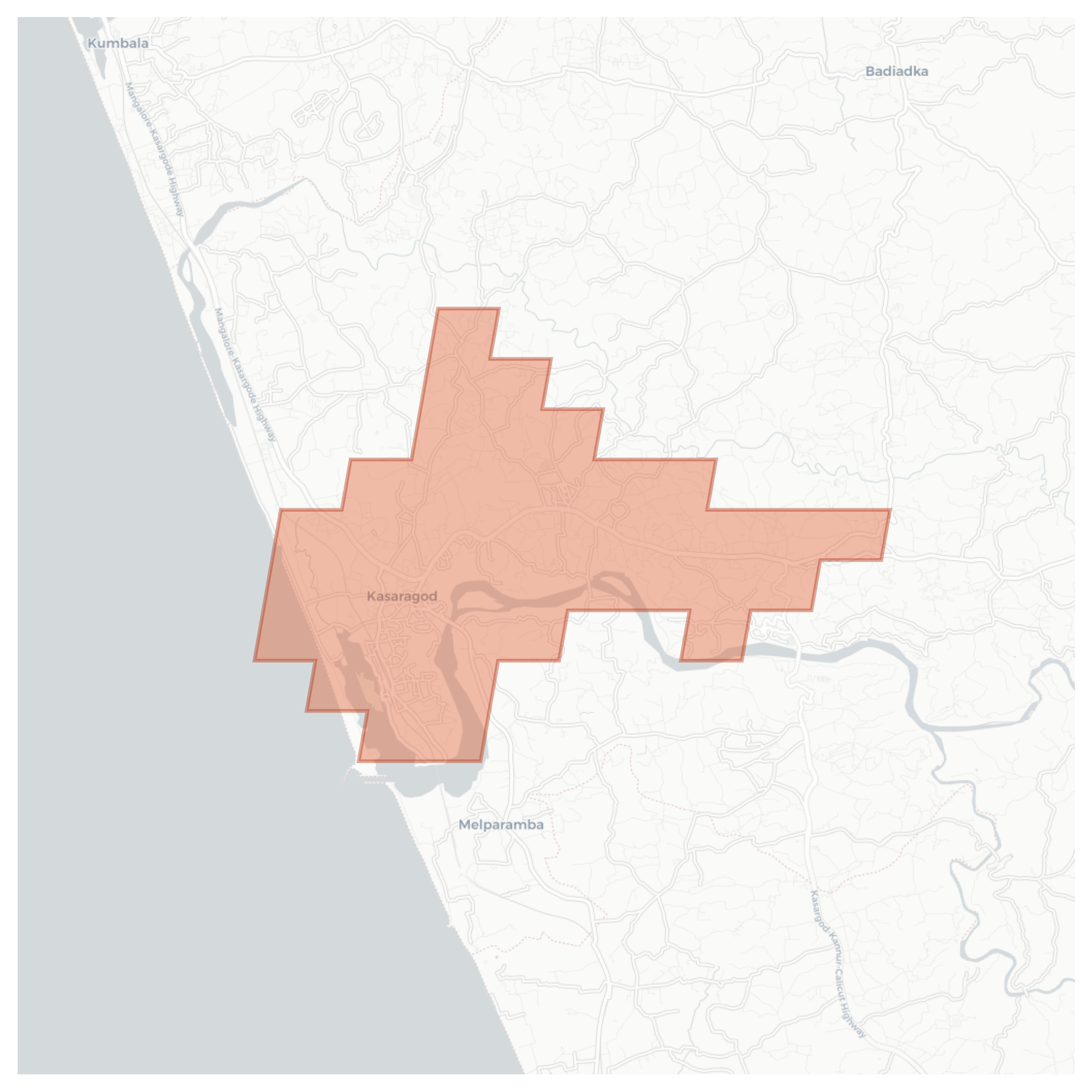 Kasaragod geographic map