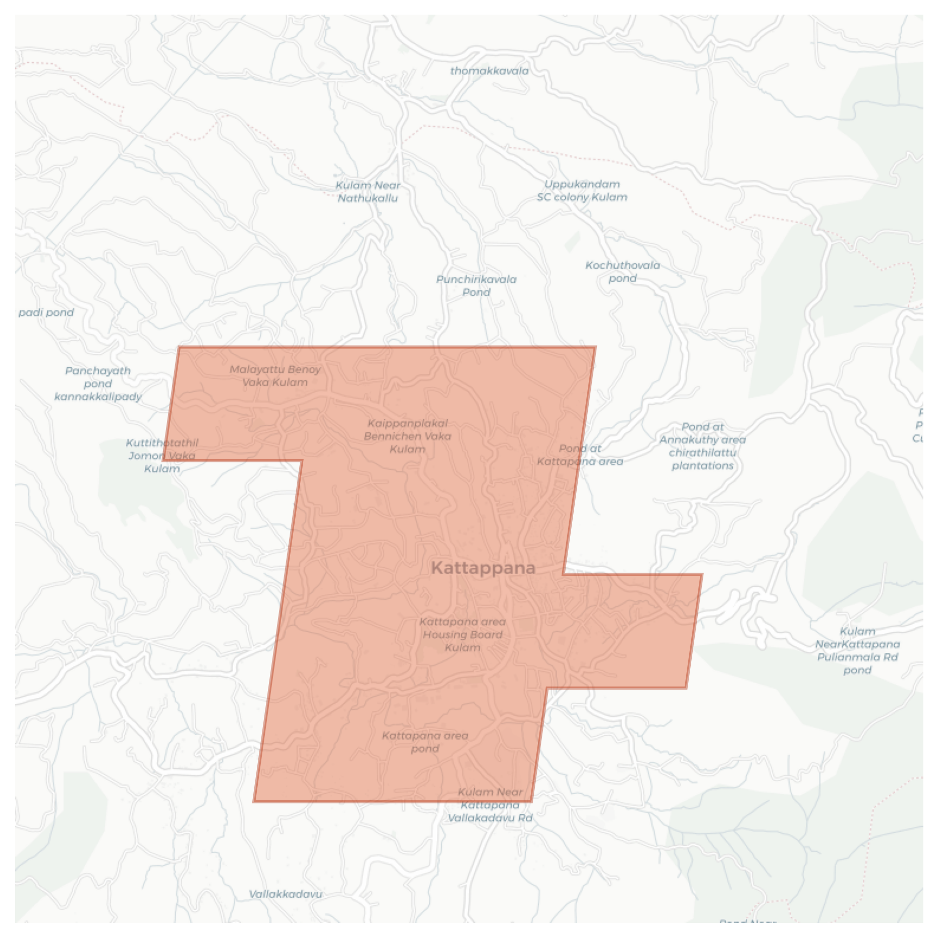 Kattappana geographic map