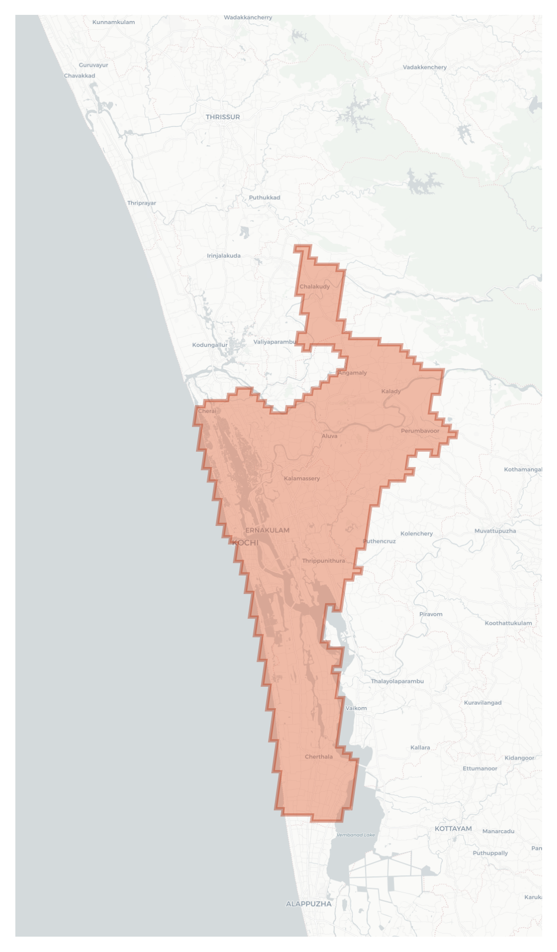 Kochi geographic map