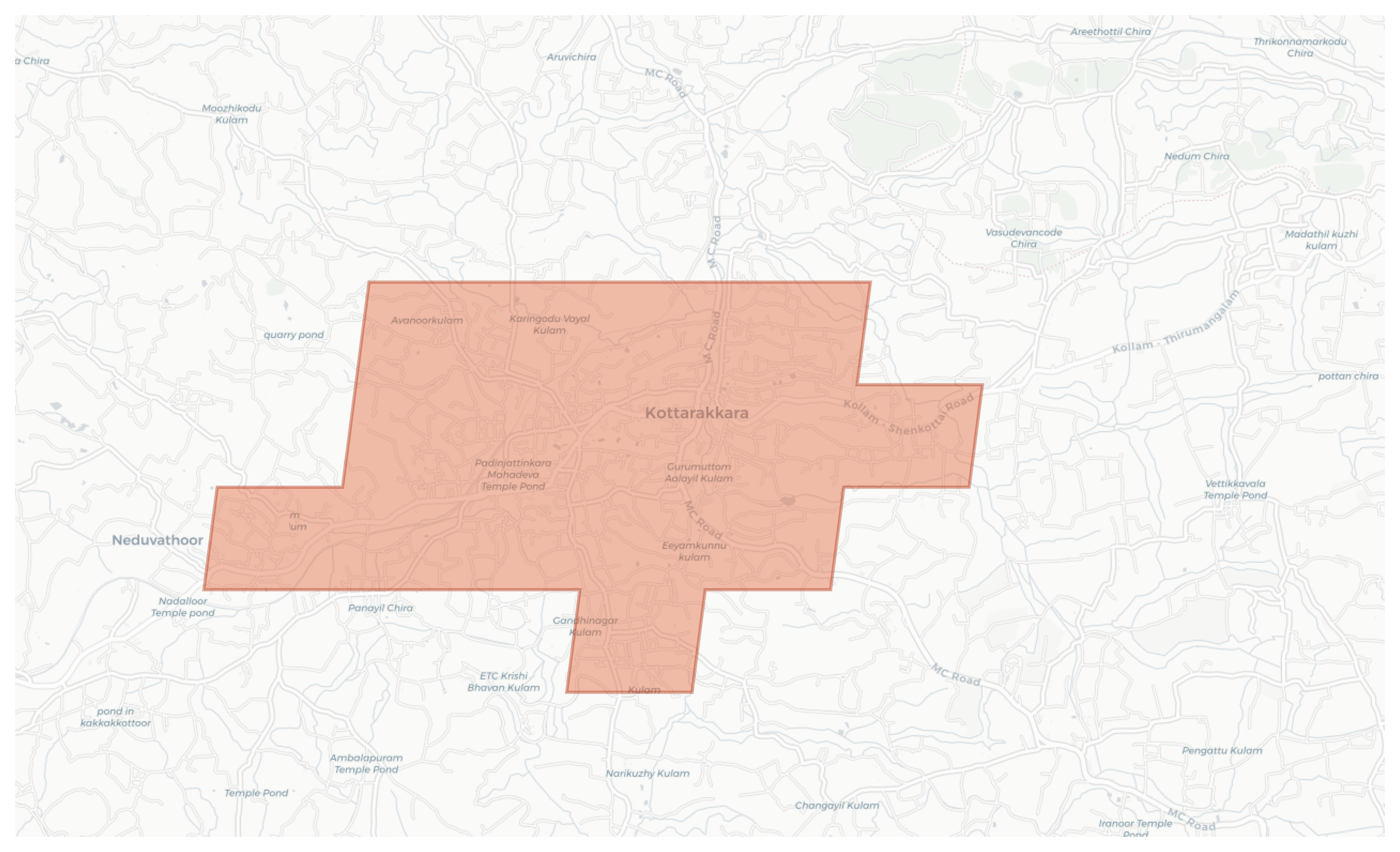 Kottarakkara geographic map