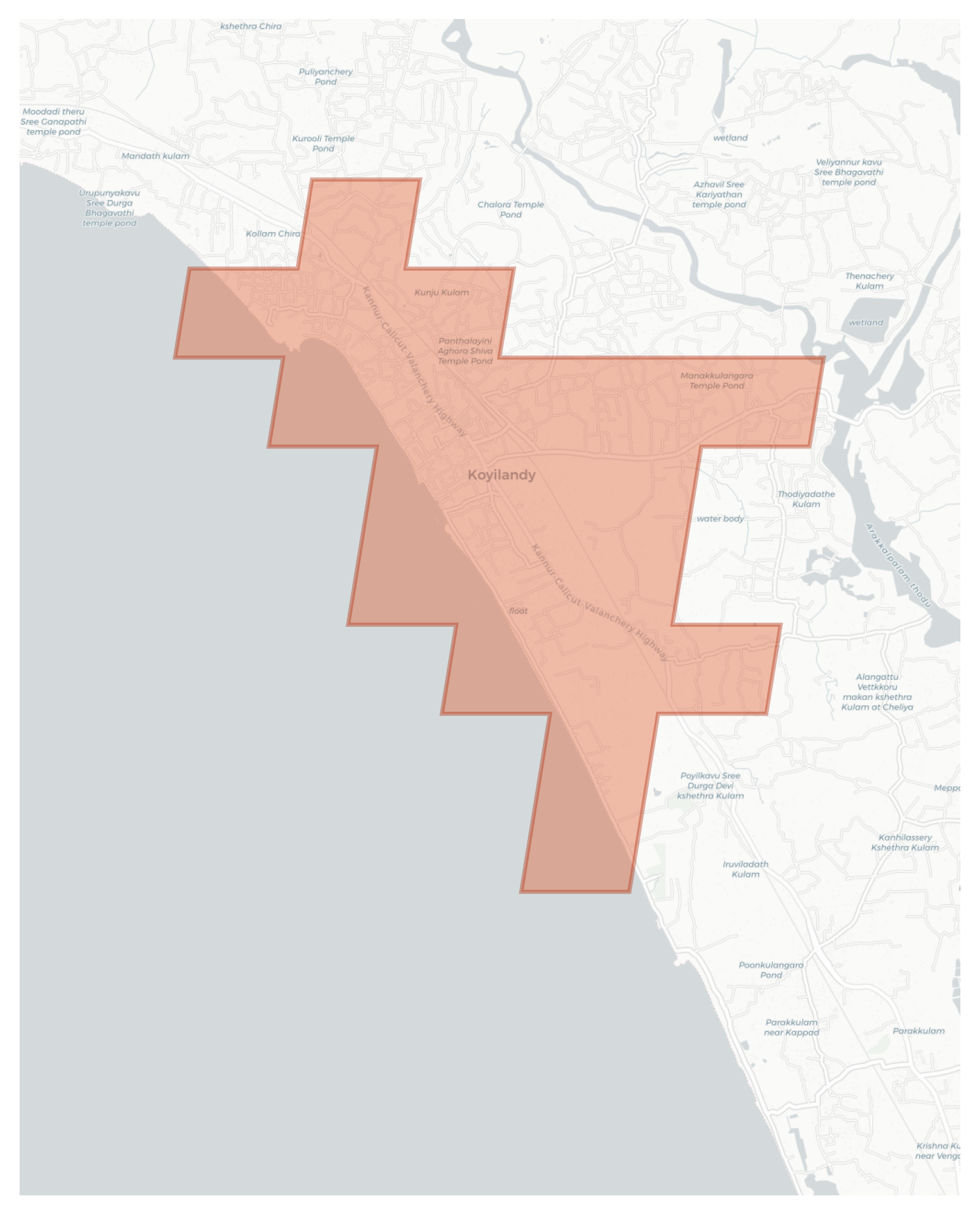 Koyilandy geographic map