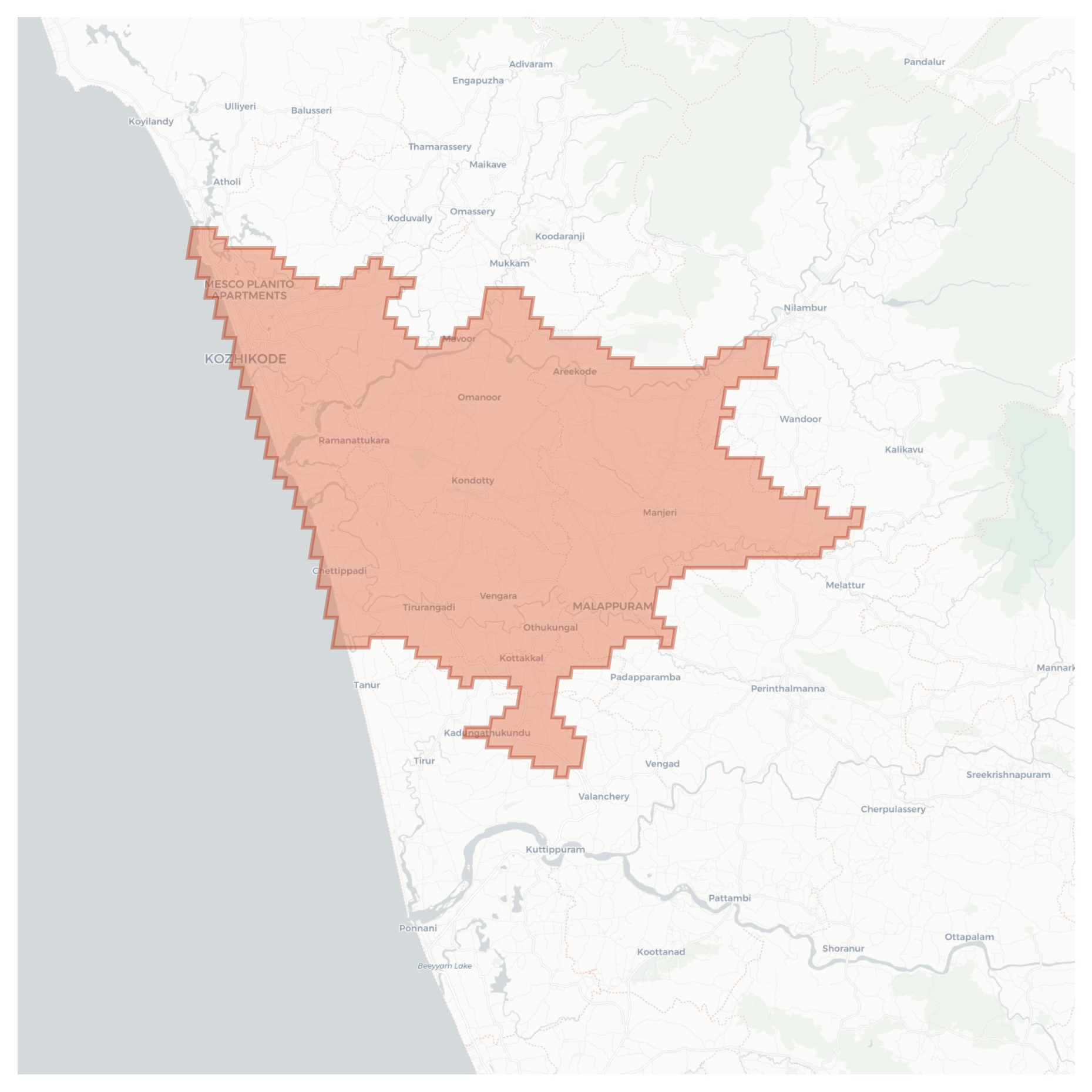 Kozhikode geographic map