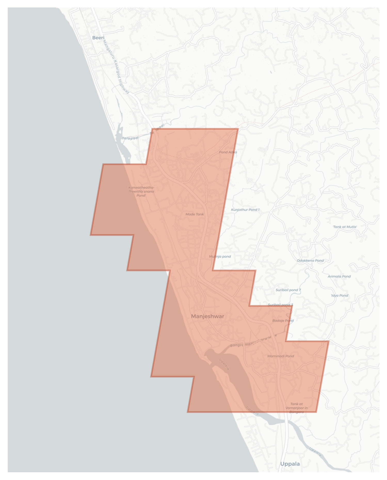 Manjeshwar geographic map