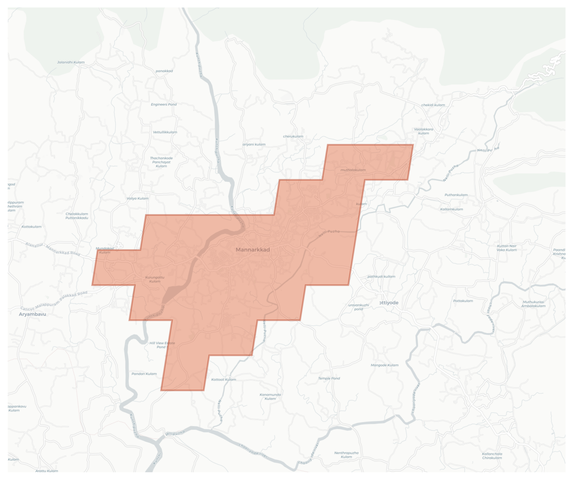 Mannarkkad geographic map