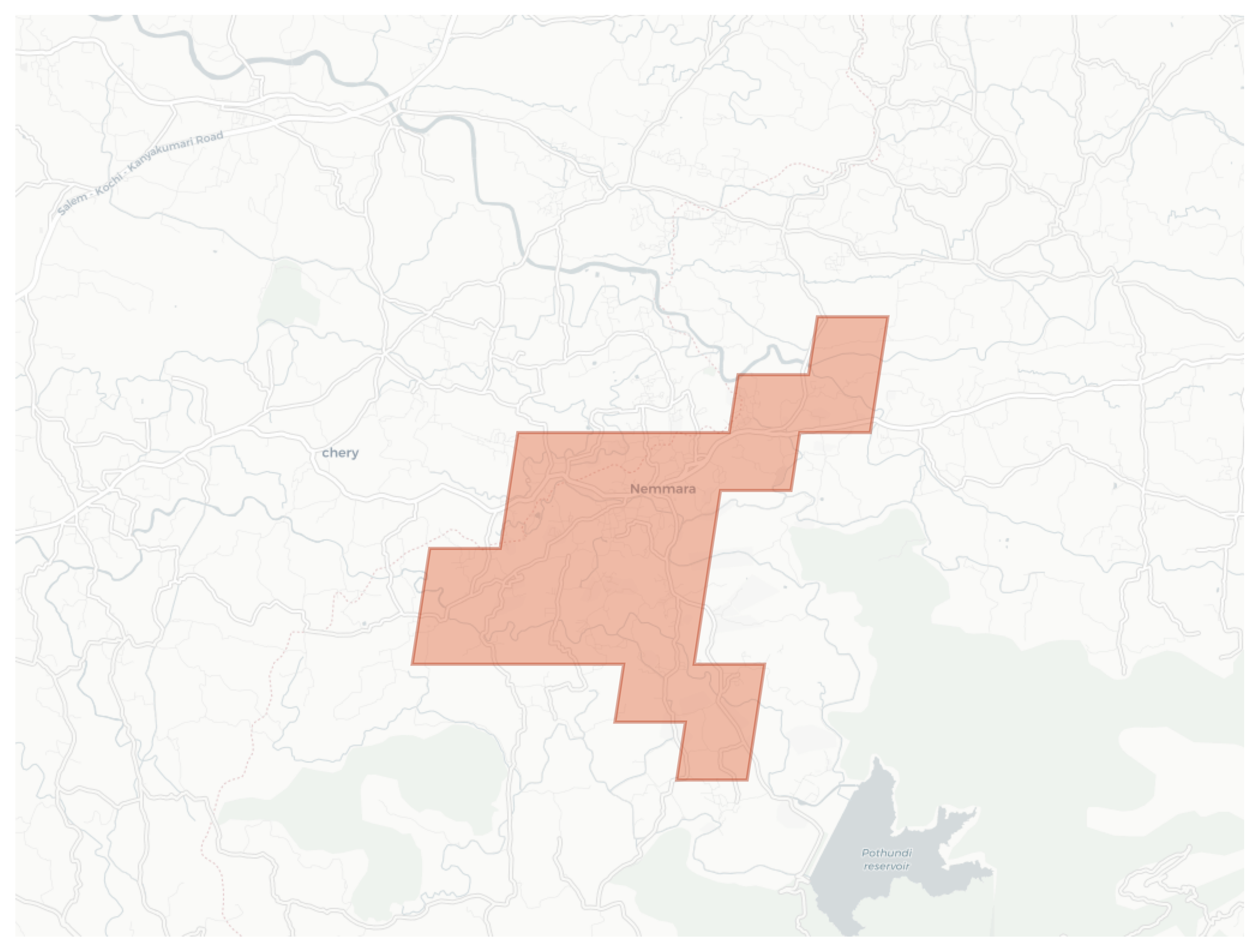 Nenmara geographic map