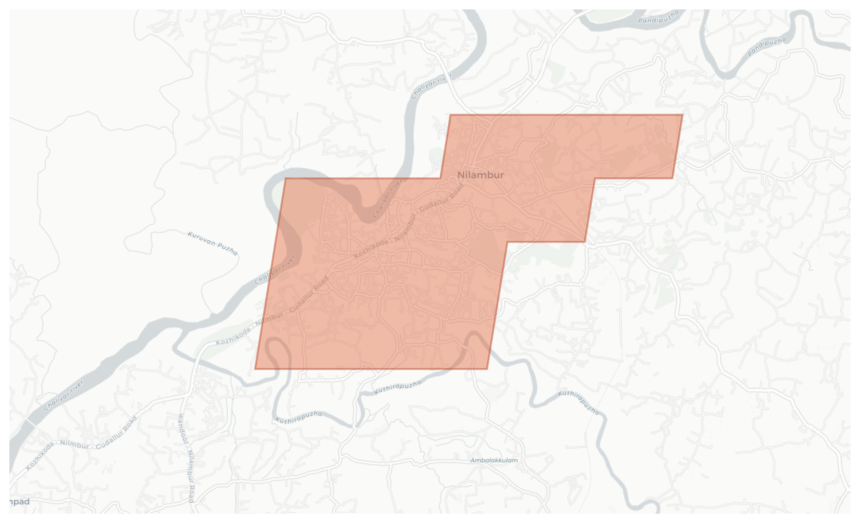 Nilambur geographic map