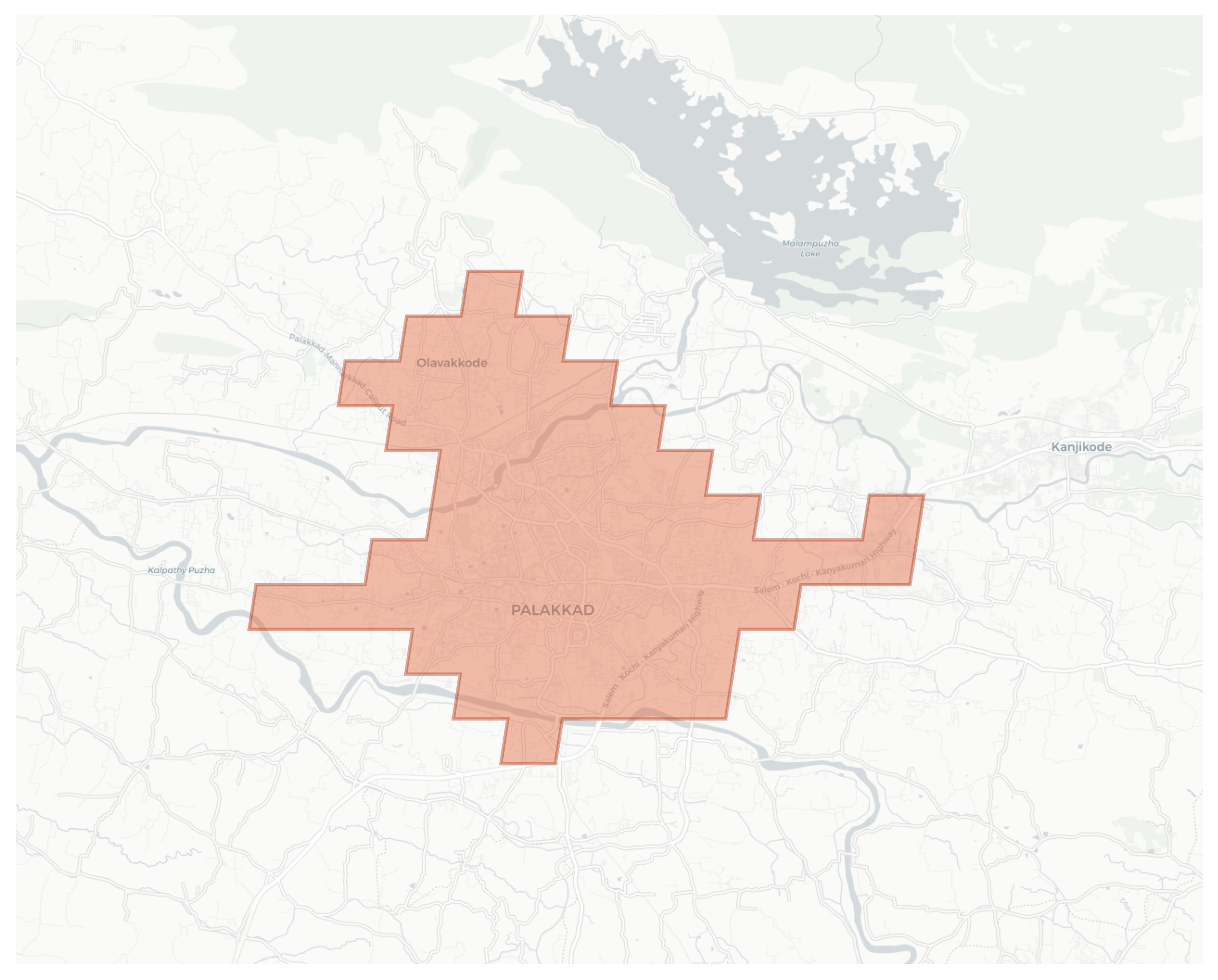 Palakkad geographic map