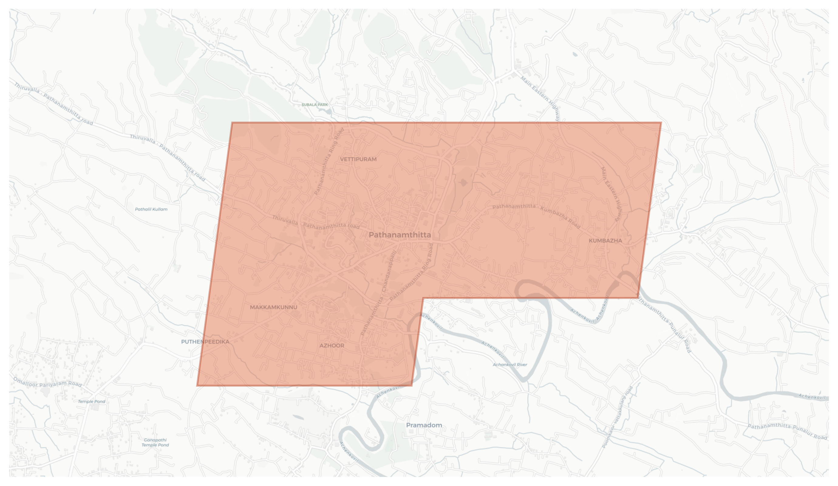 Pathanamthitta geographic map