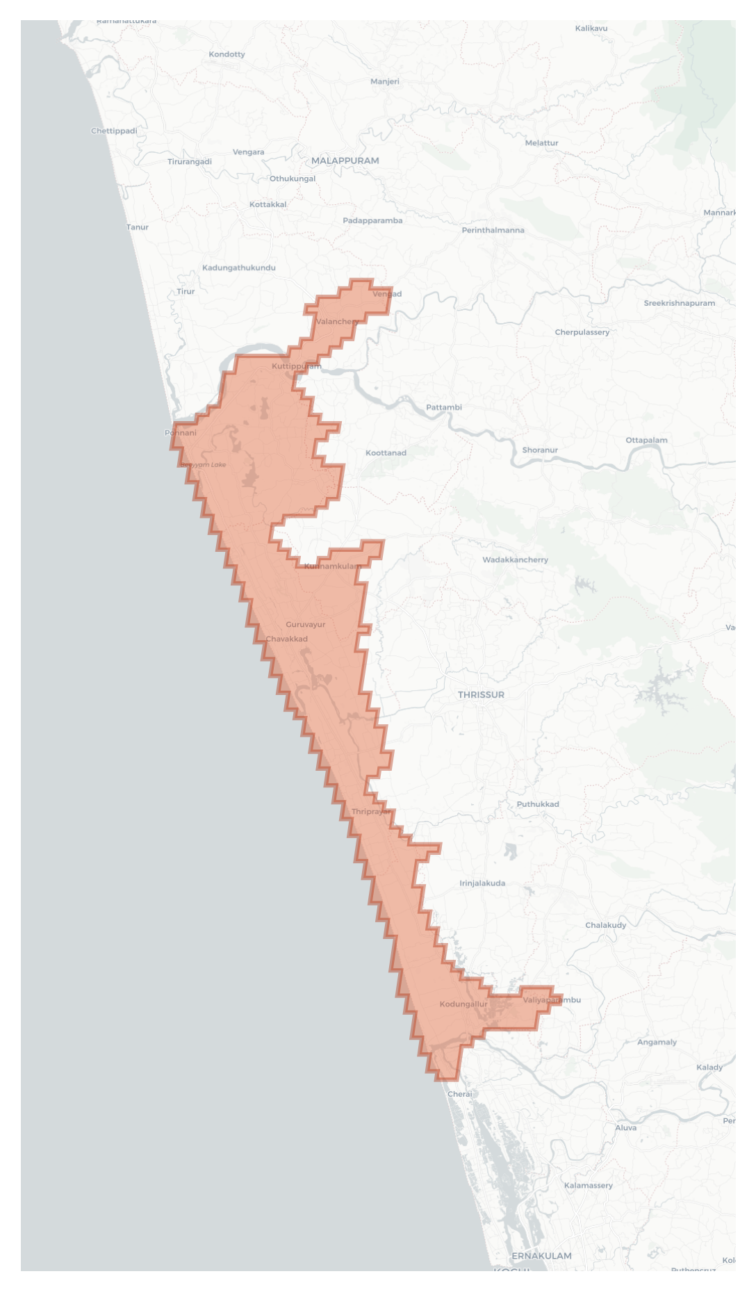 Ponnani geographic map