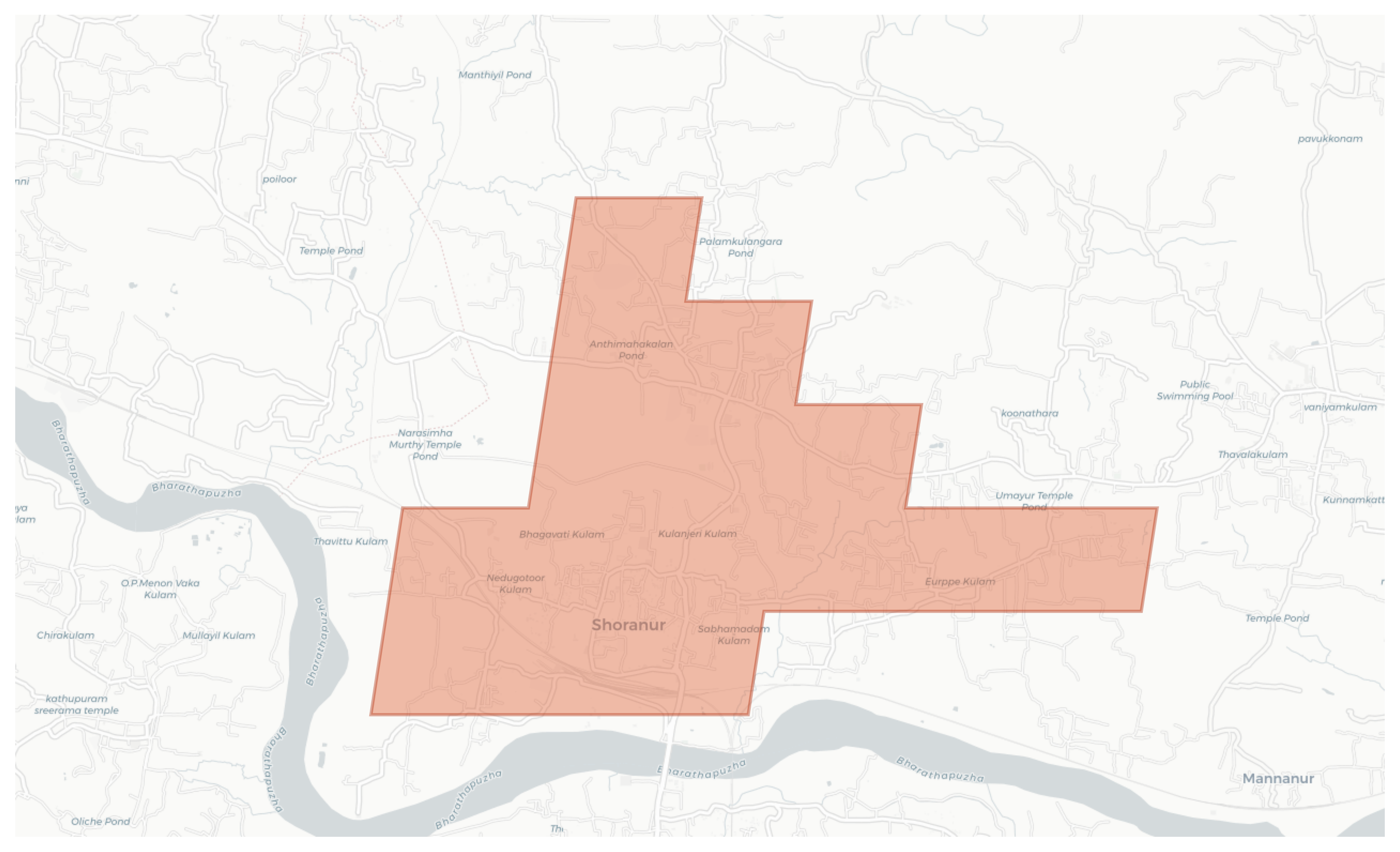 Shoranur geographic map