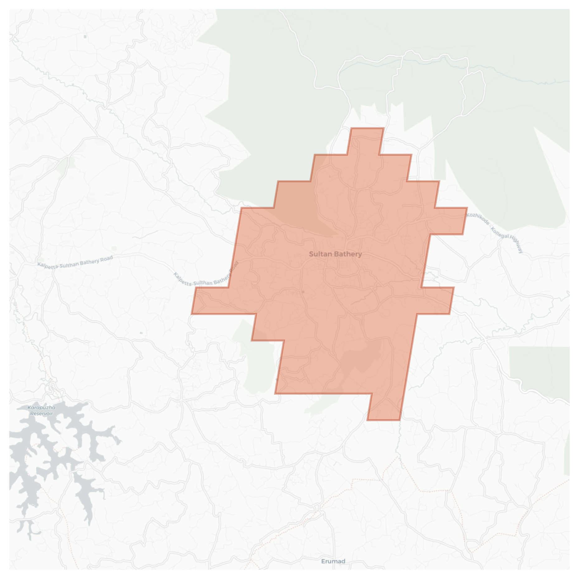 Sultan Bathery geographic map