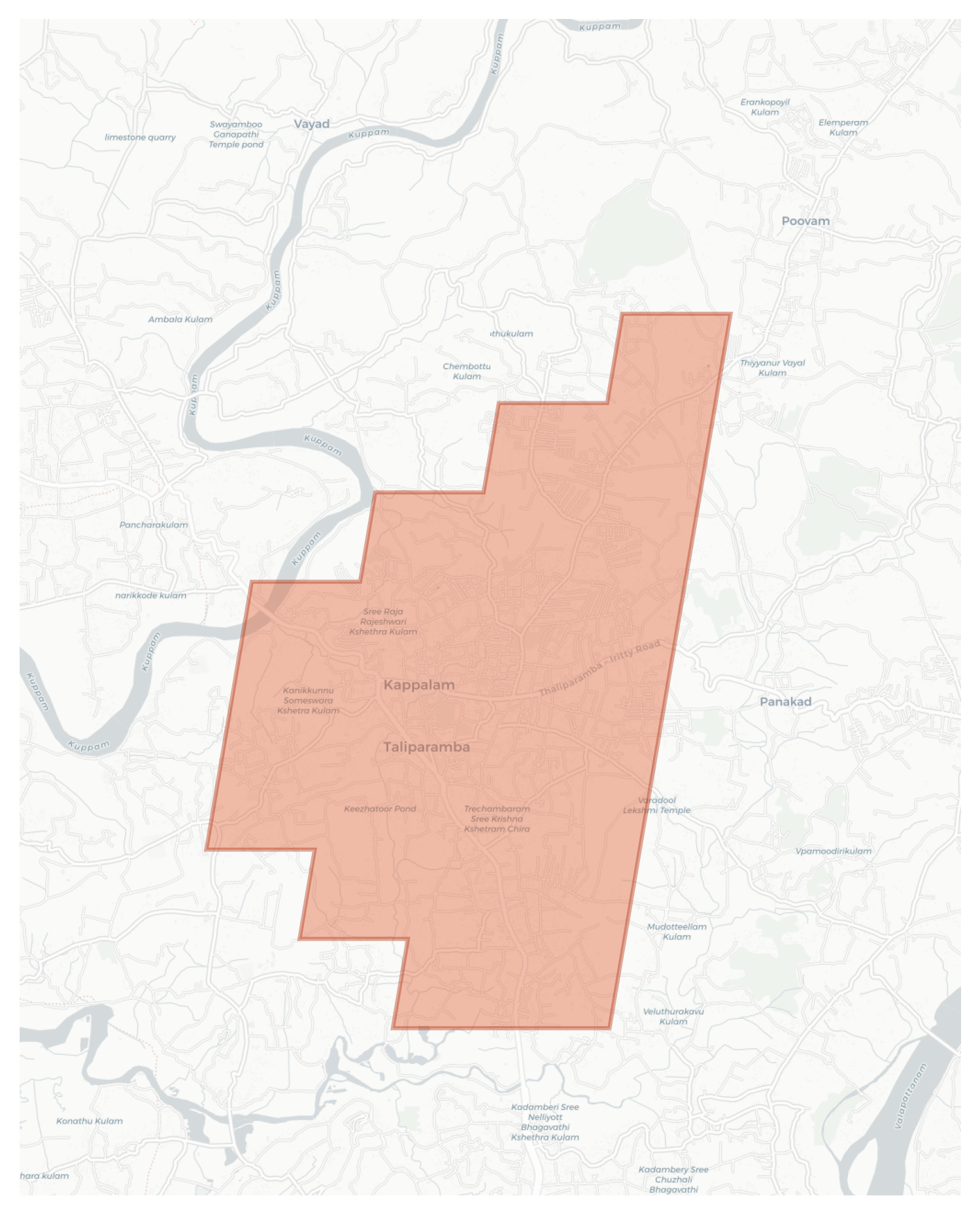 Taliparamba geographic map