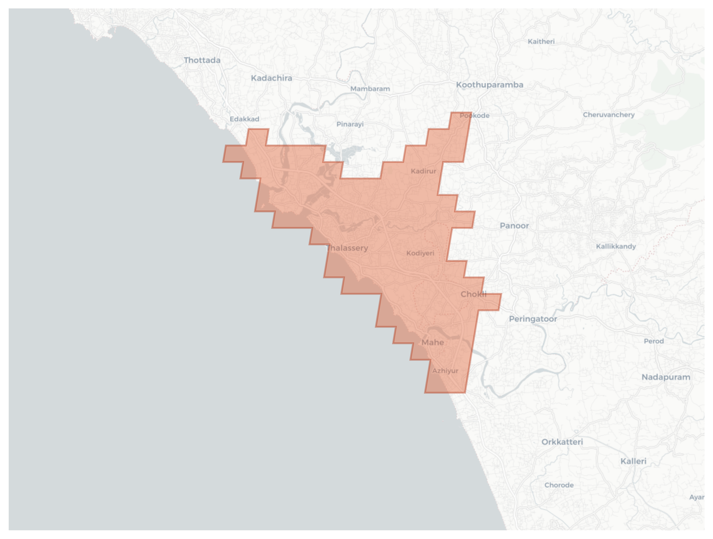 Thalassery geographic map