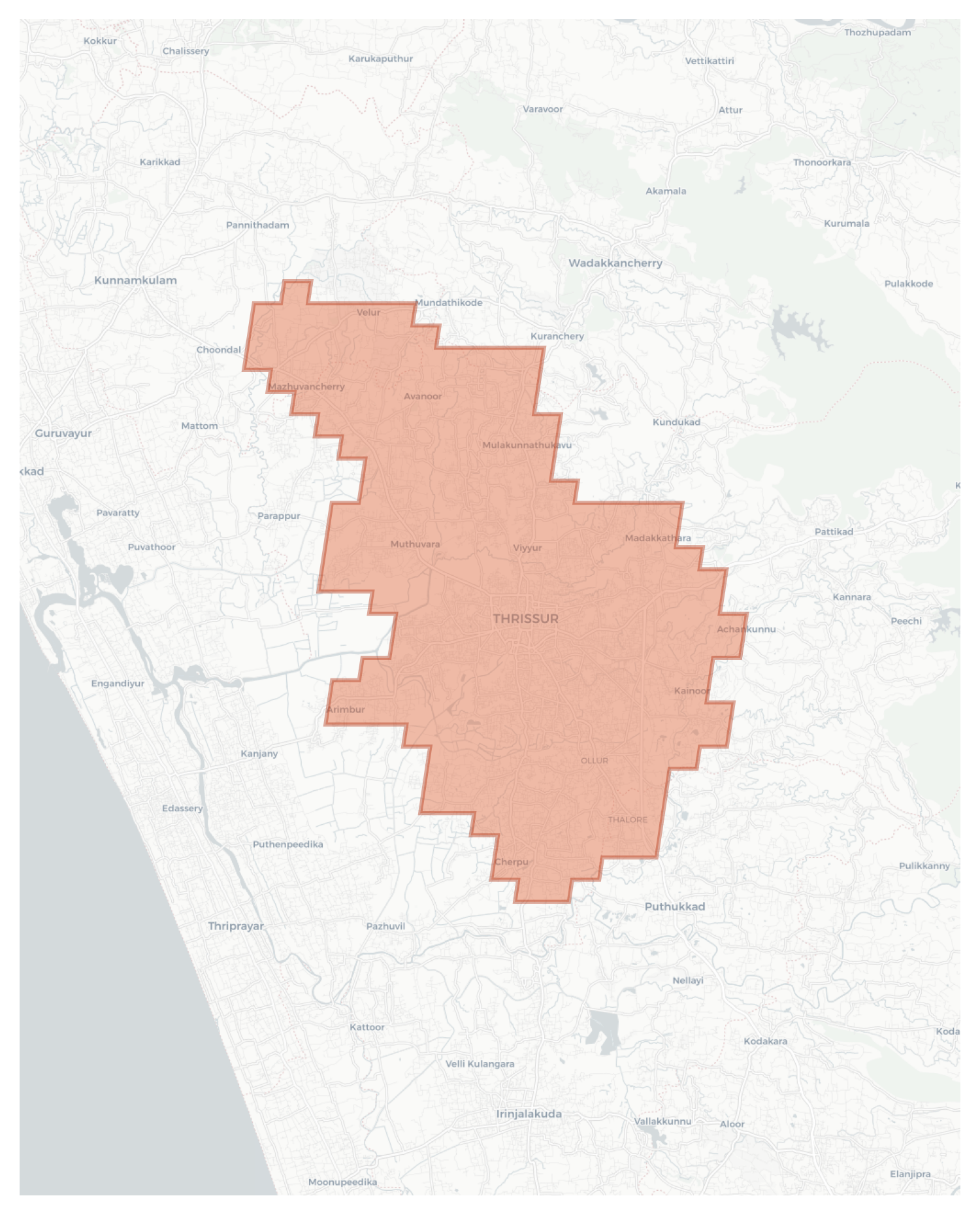 Thrissur geographic map