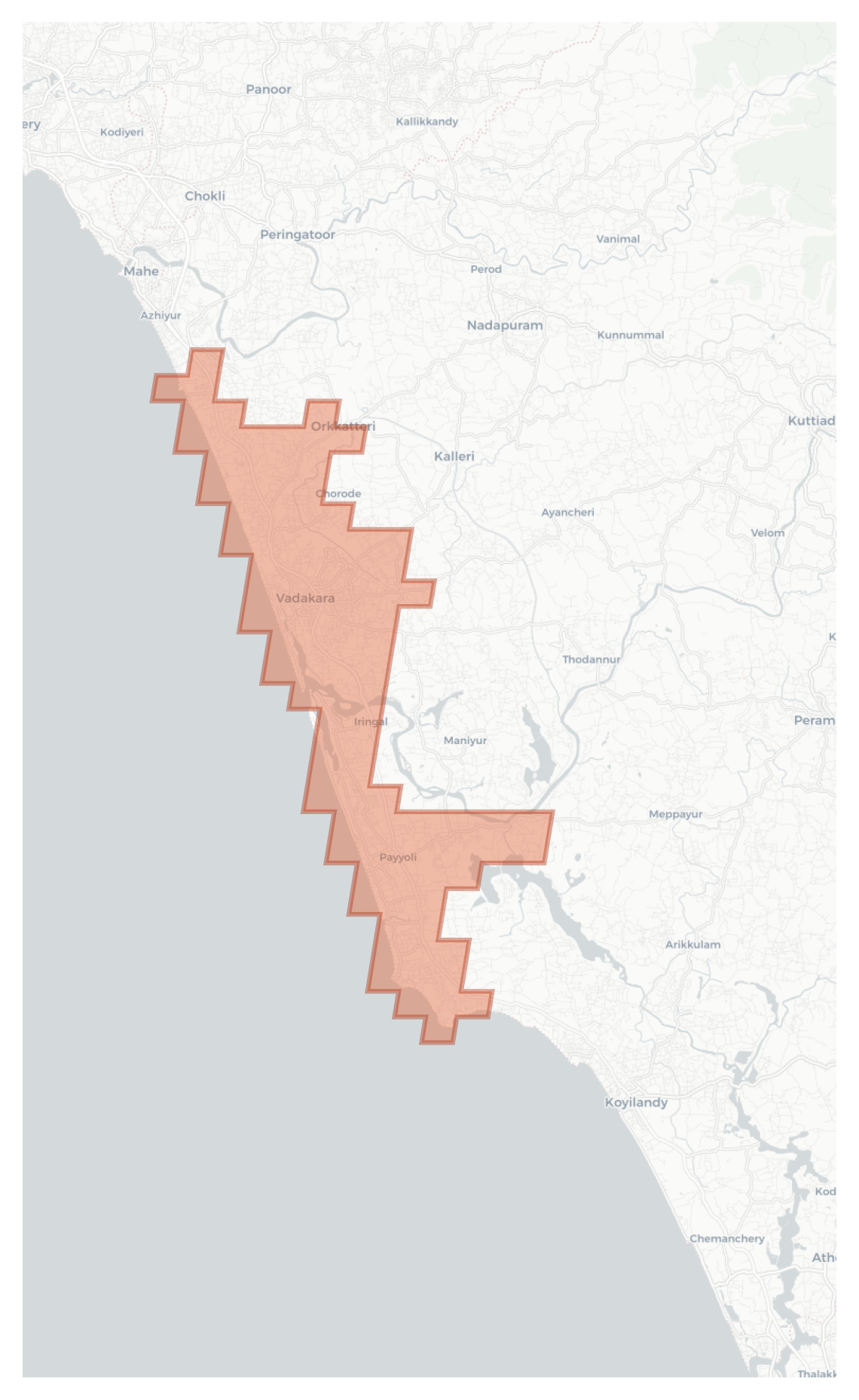 Vadakara geographic map