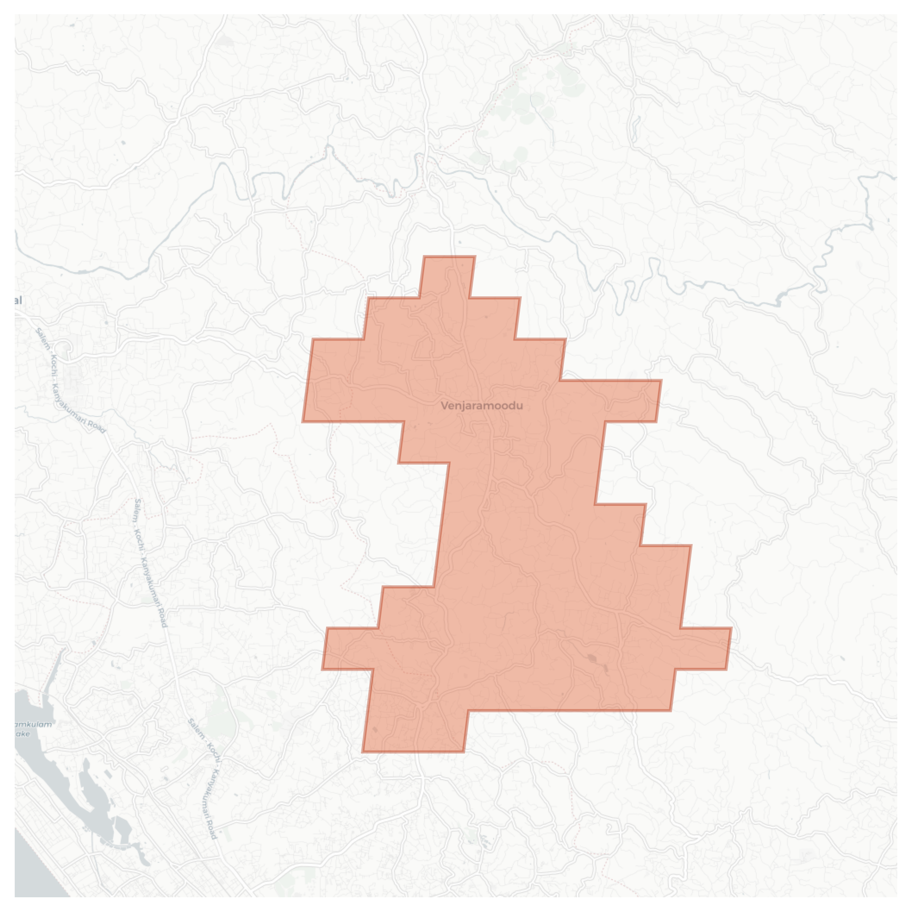 Venjaramoodu geographic map