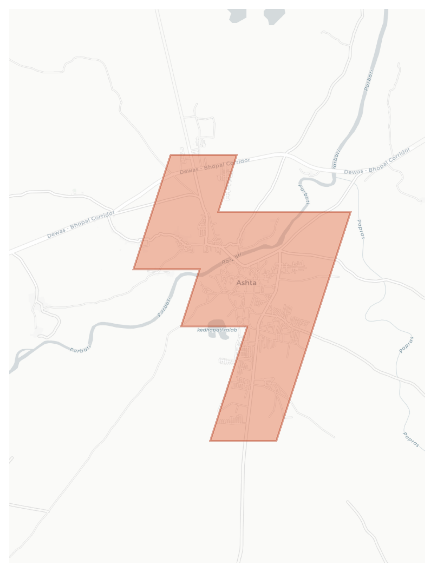 Ashta geographic map