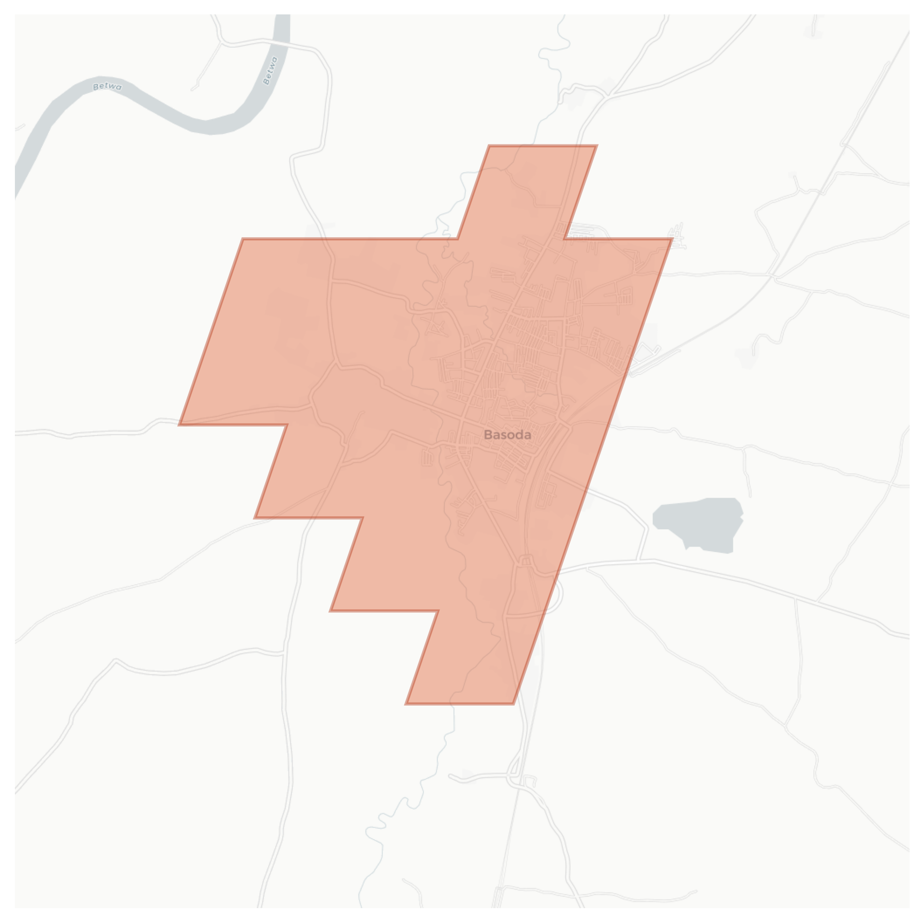 Basoda geographic map