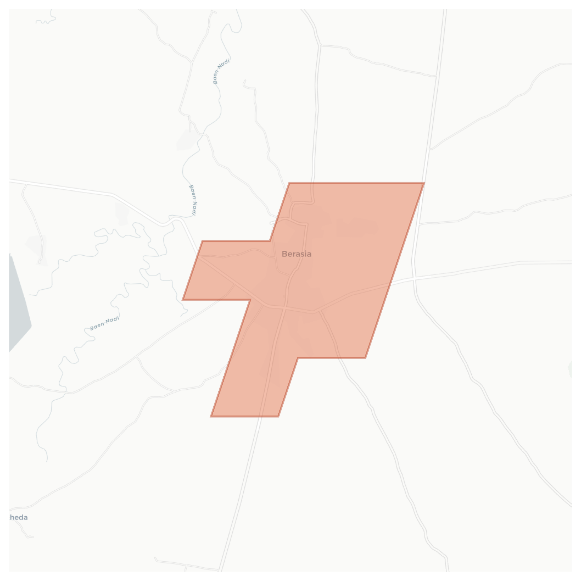 Berasia geographic map