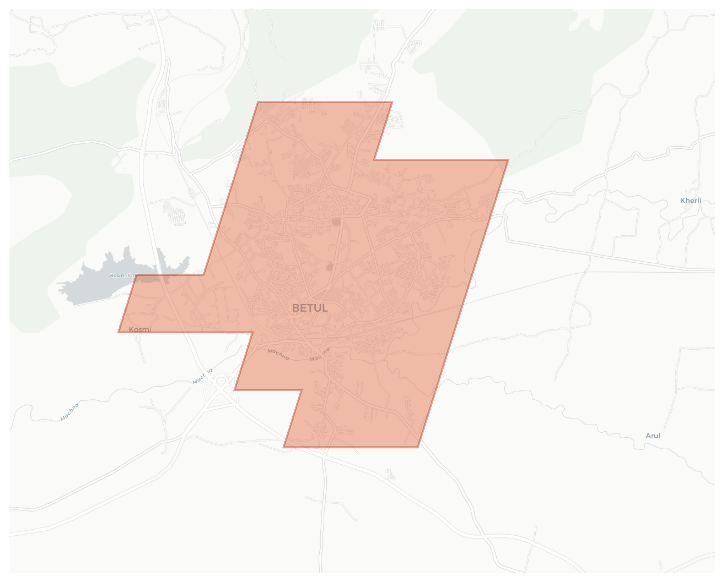 Betul geographic map