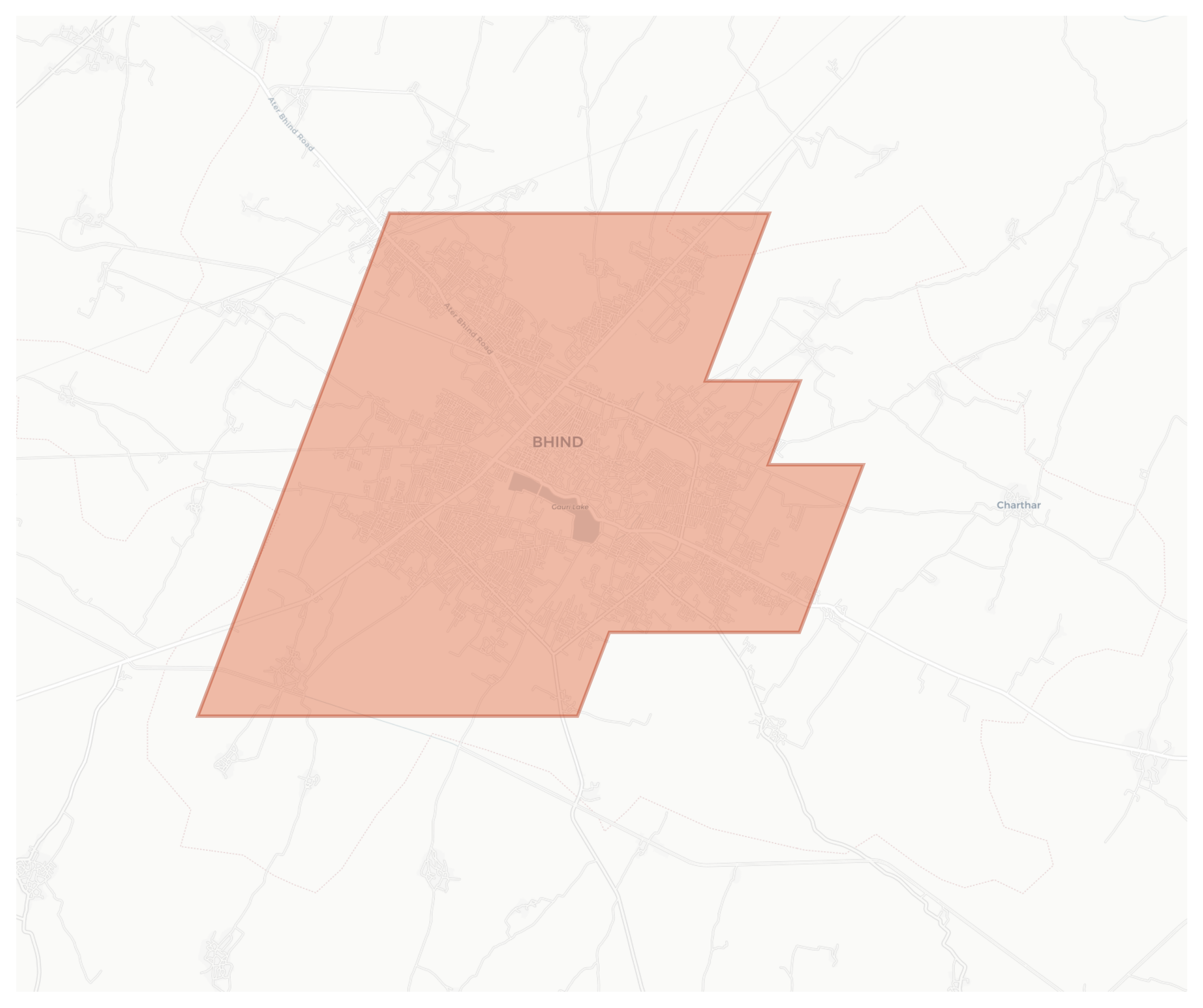 Bhind geographic map