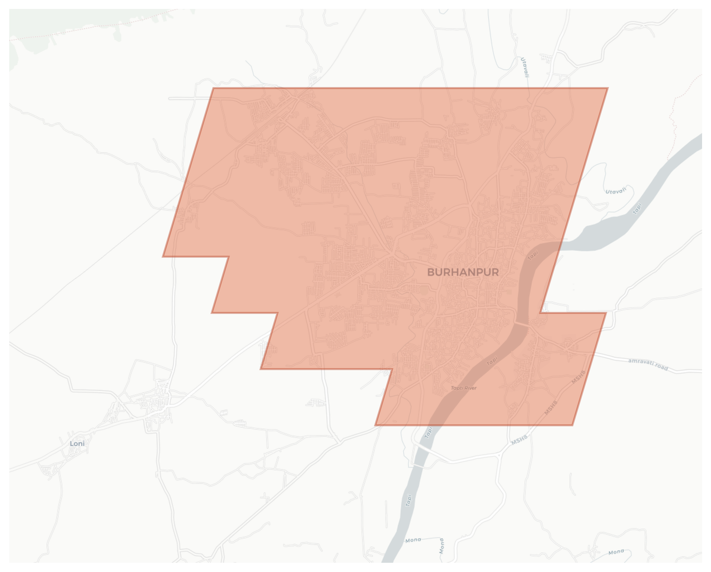 Burhanpur geographic map