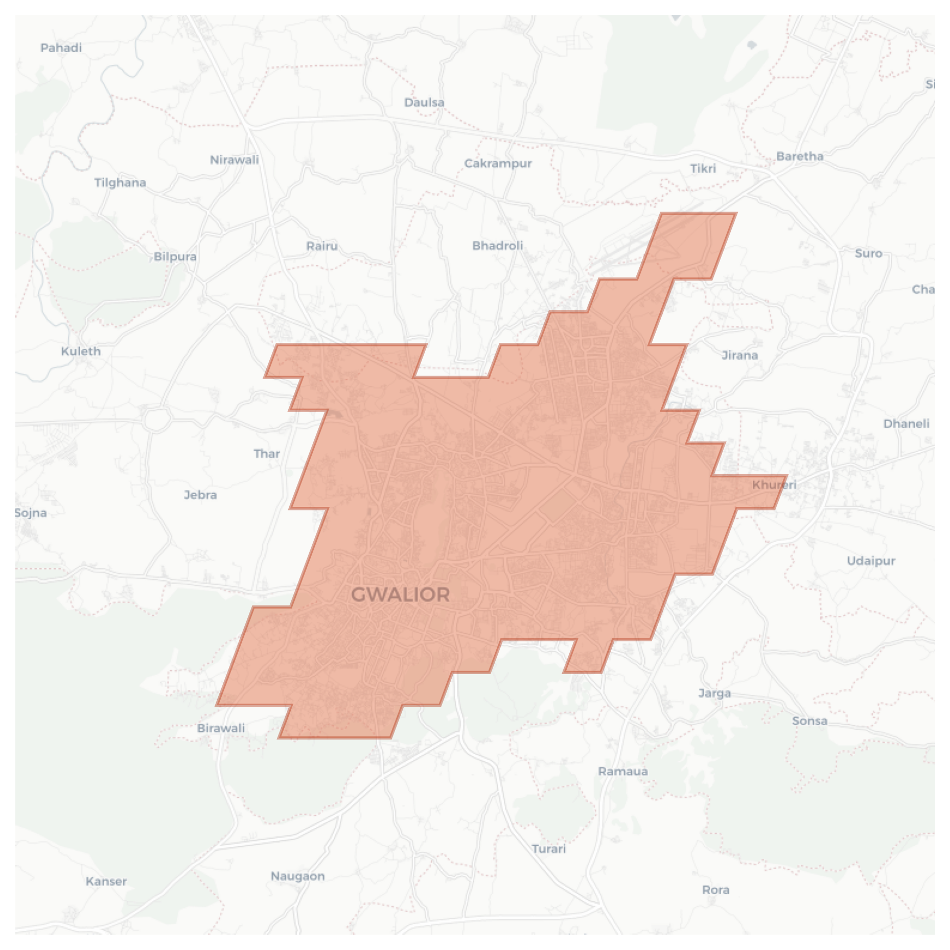 Gwalior geographic map