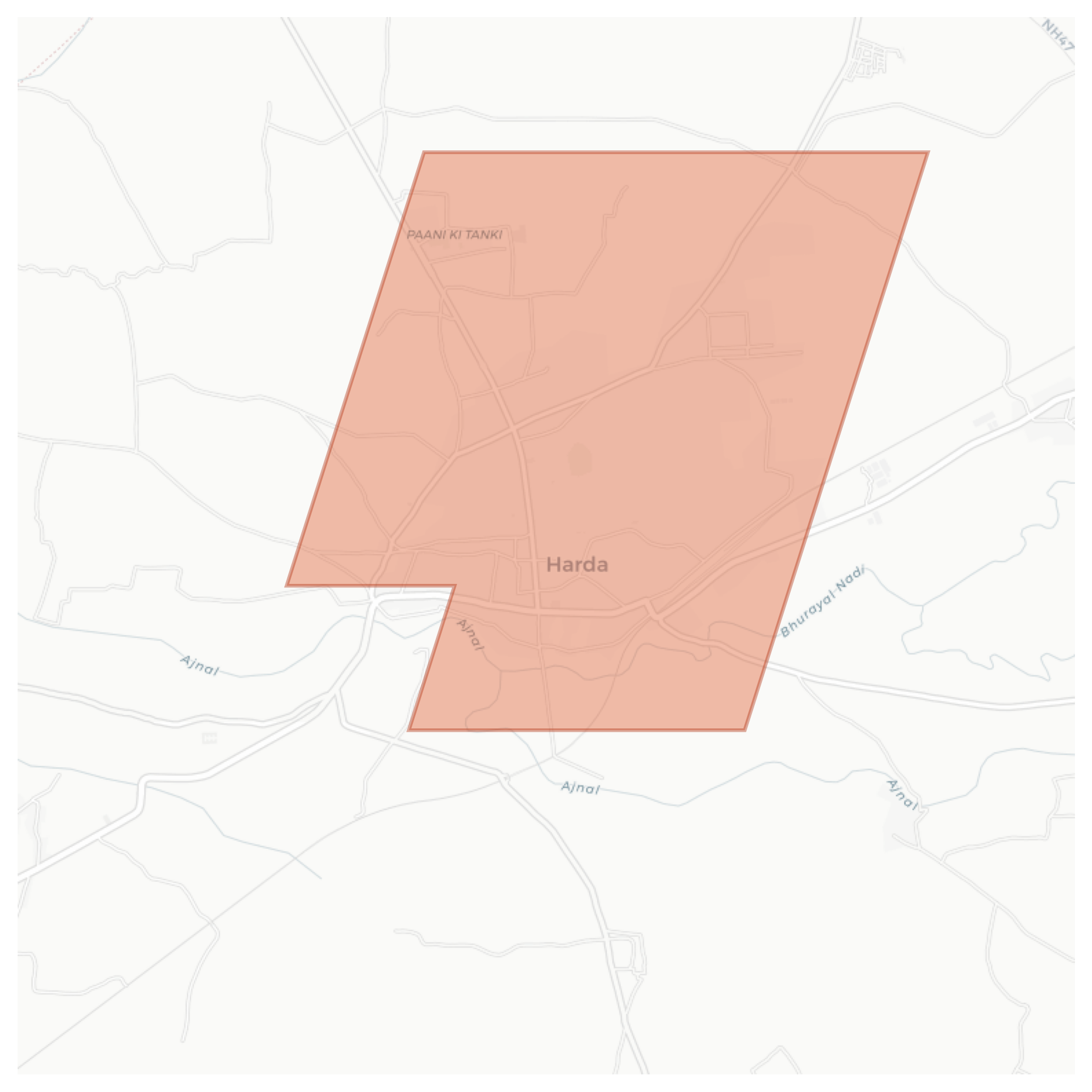Harda geographic map
