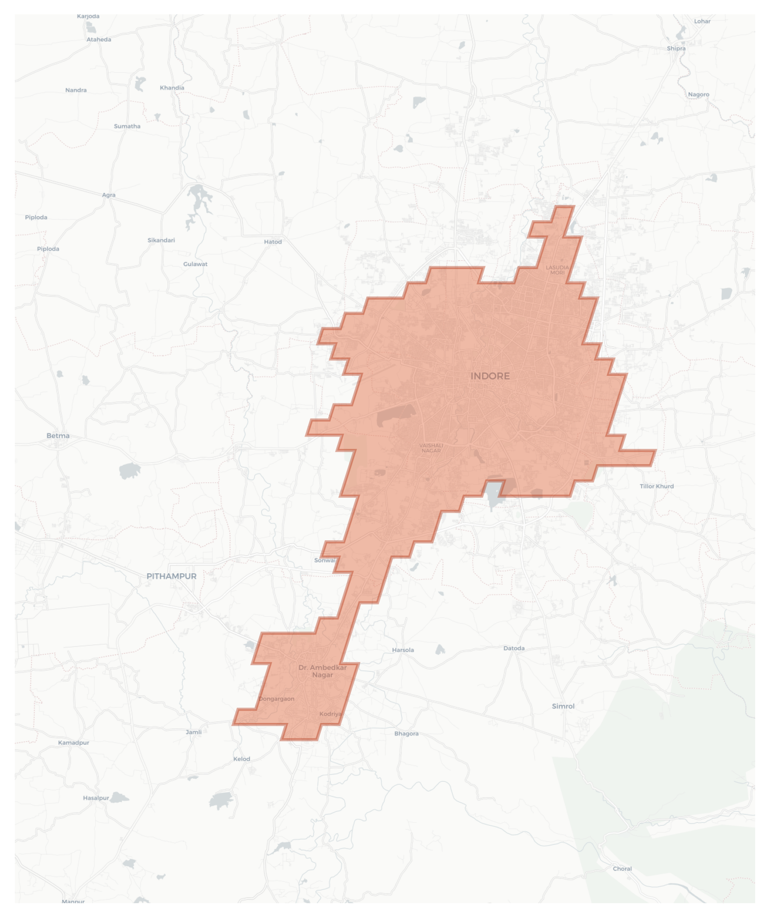 Indore geographic map