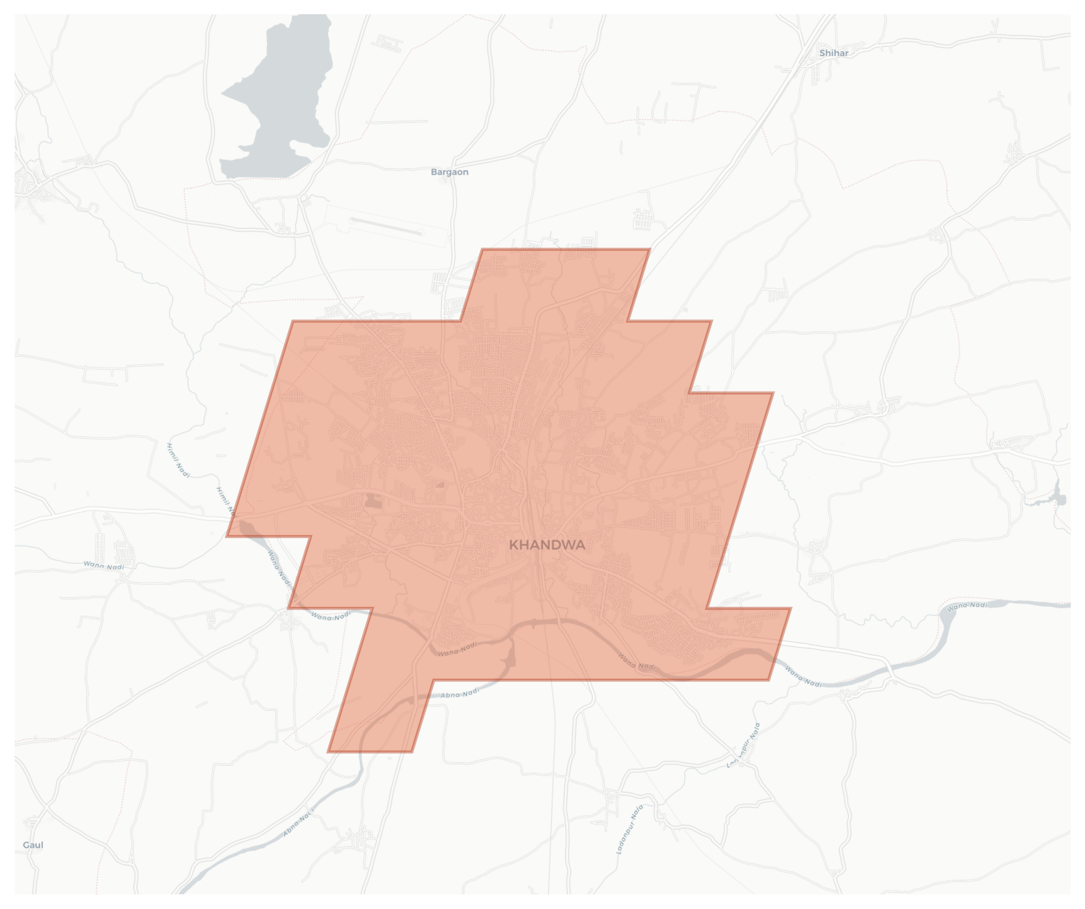 Khandwa geographic map