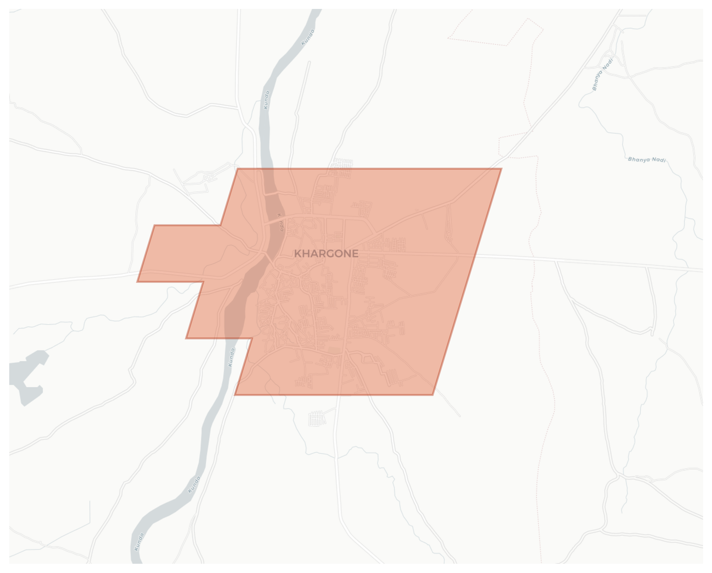 Khargone geographic map