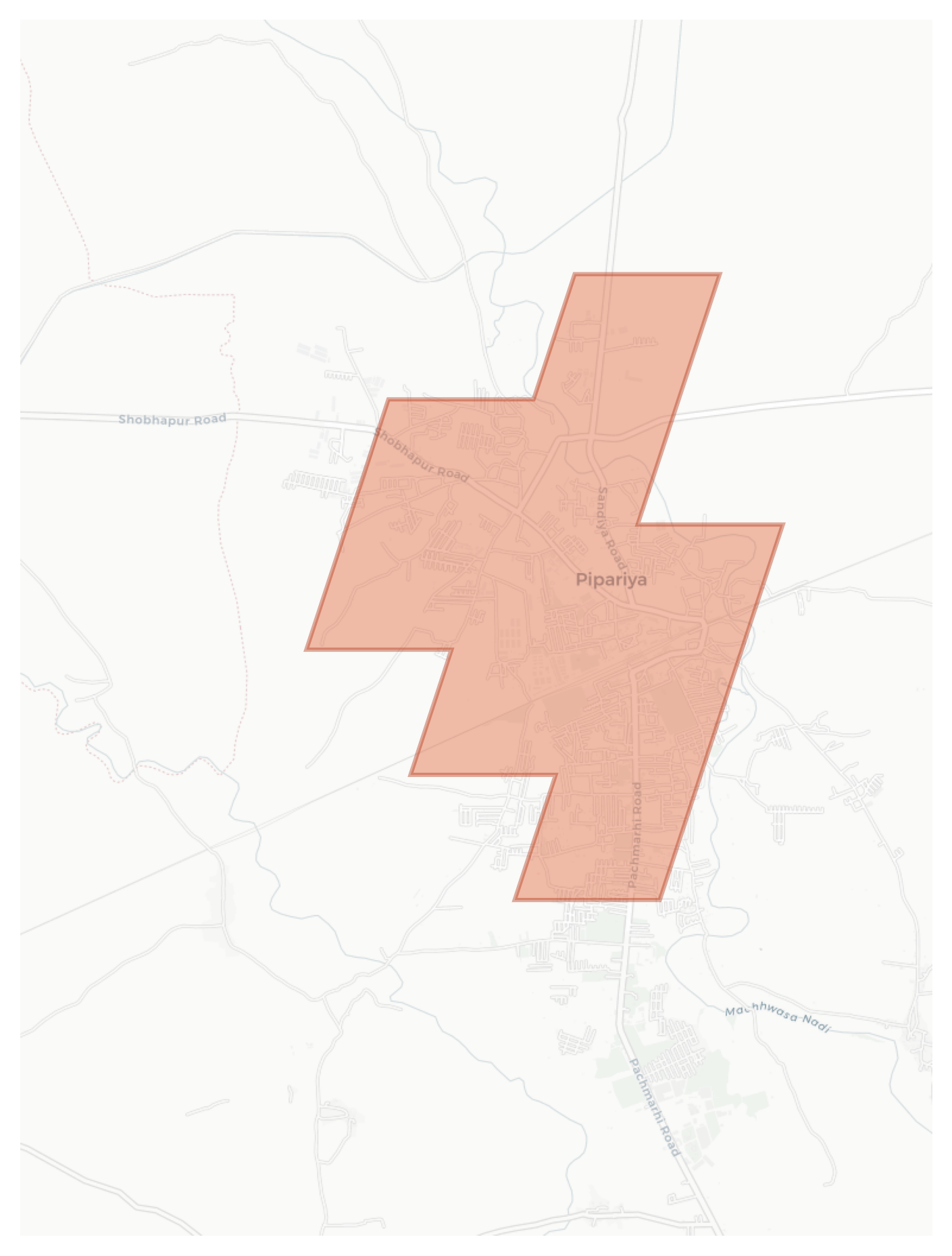 Pipariya geographic map