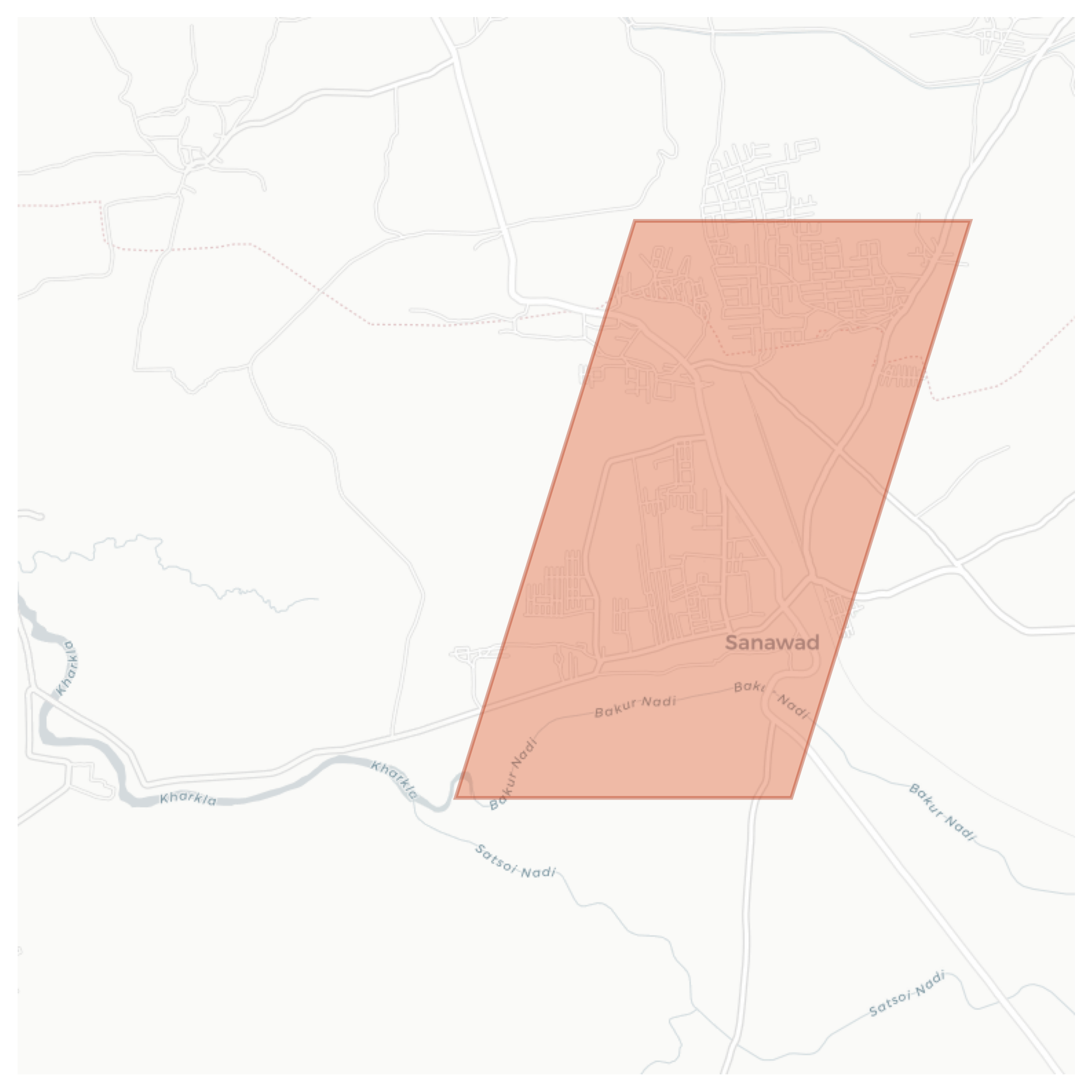 Sanawad geographic map